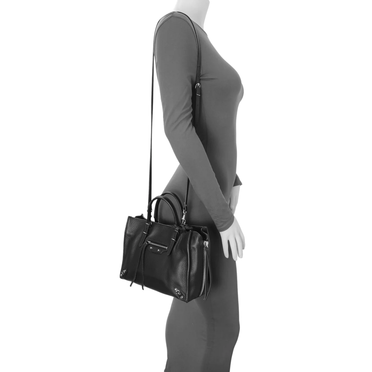 Balenciaga Black Calfskin Mini Papier A4 Tote - Image 7