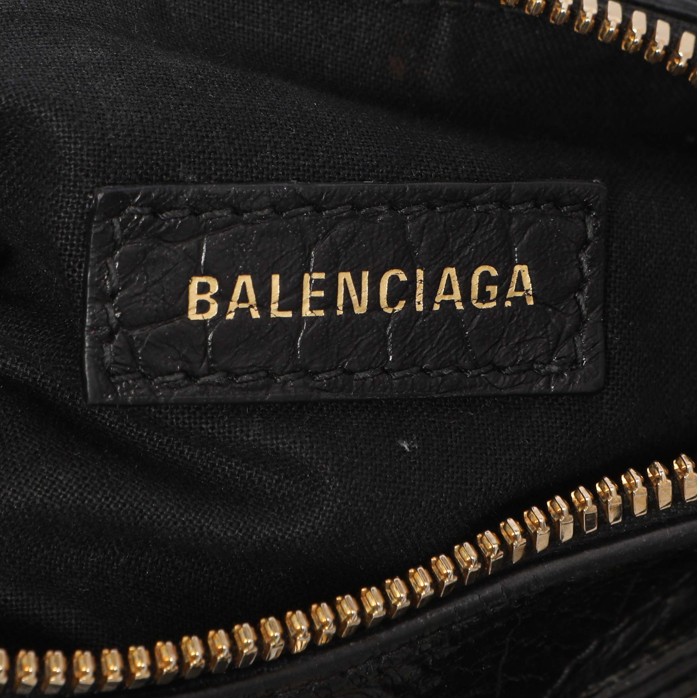 Balenciaga Black Crocodile Embossed Le Cagole Shoulder Bag XS - Image 4
