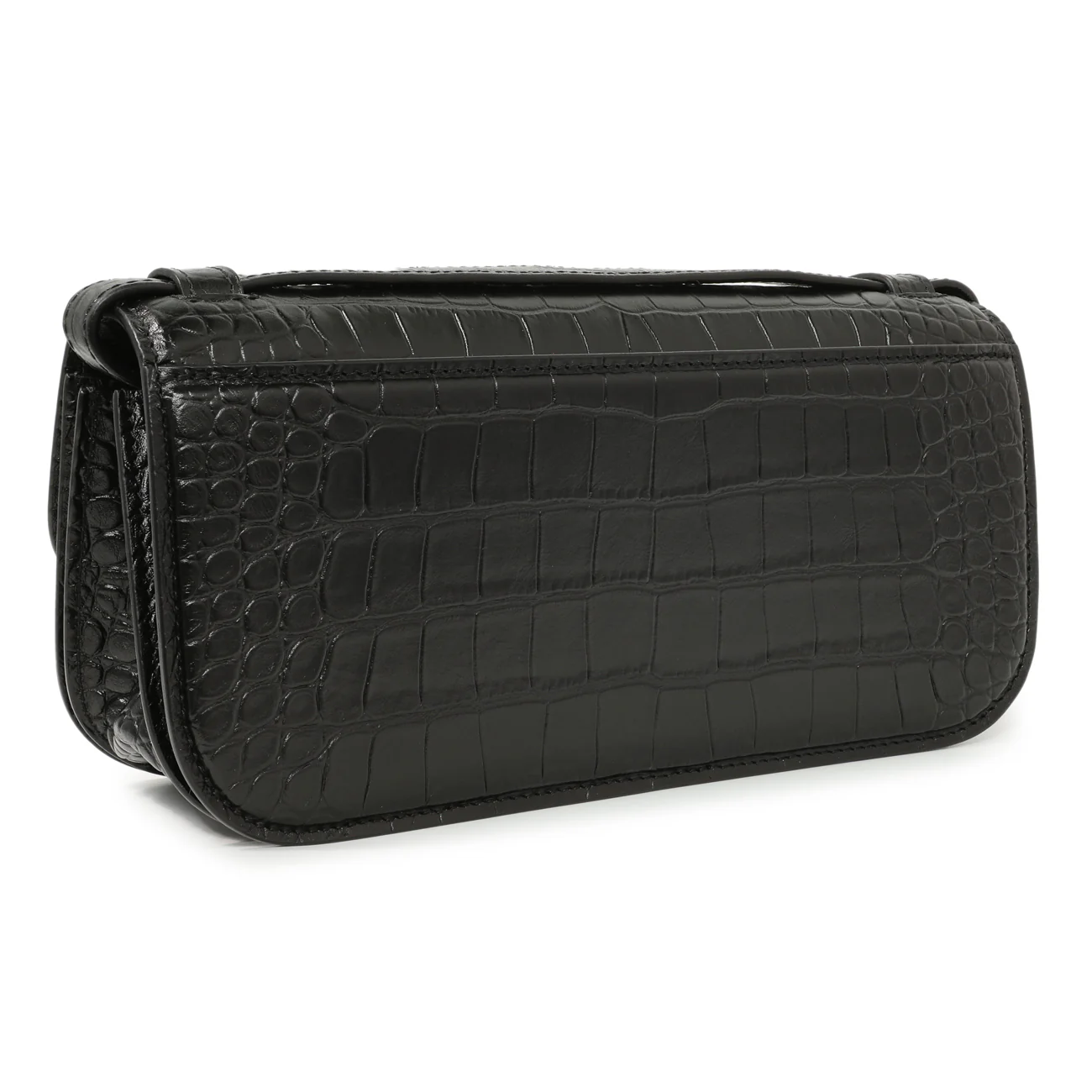 Balenciaga Black Crocodile Embossed Small Gossip Bag - Image 3
