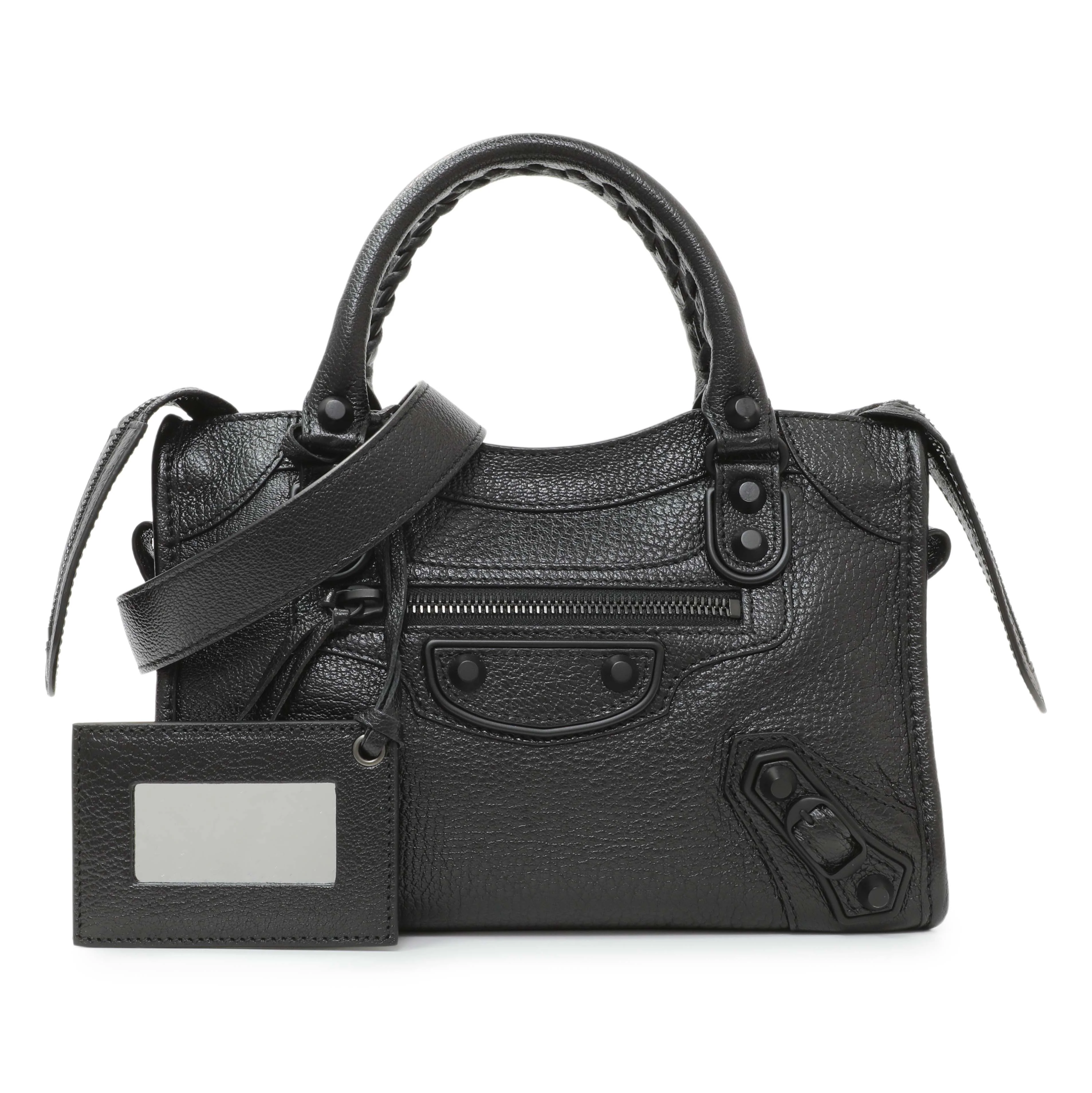 Balenciaga Black Grained Calfskin Neo Classic Mini City