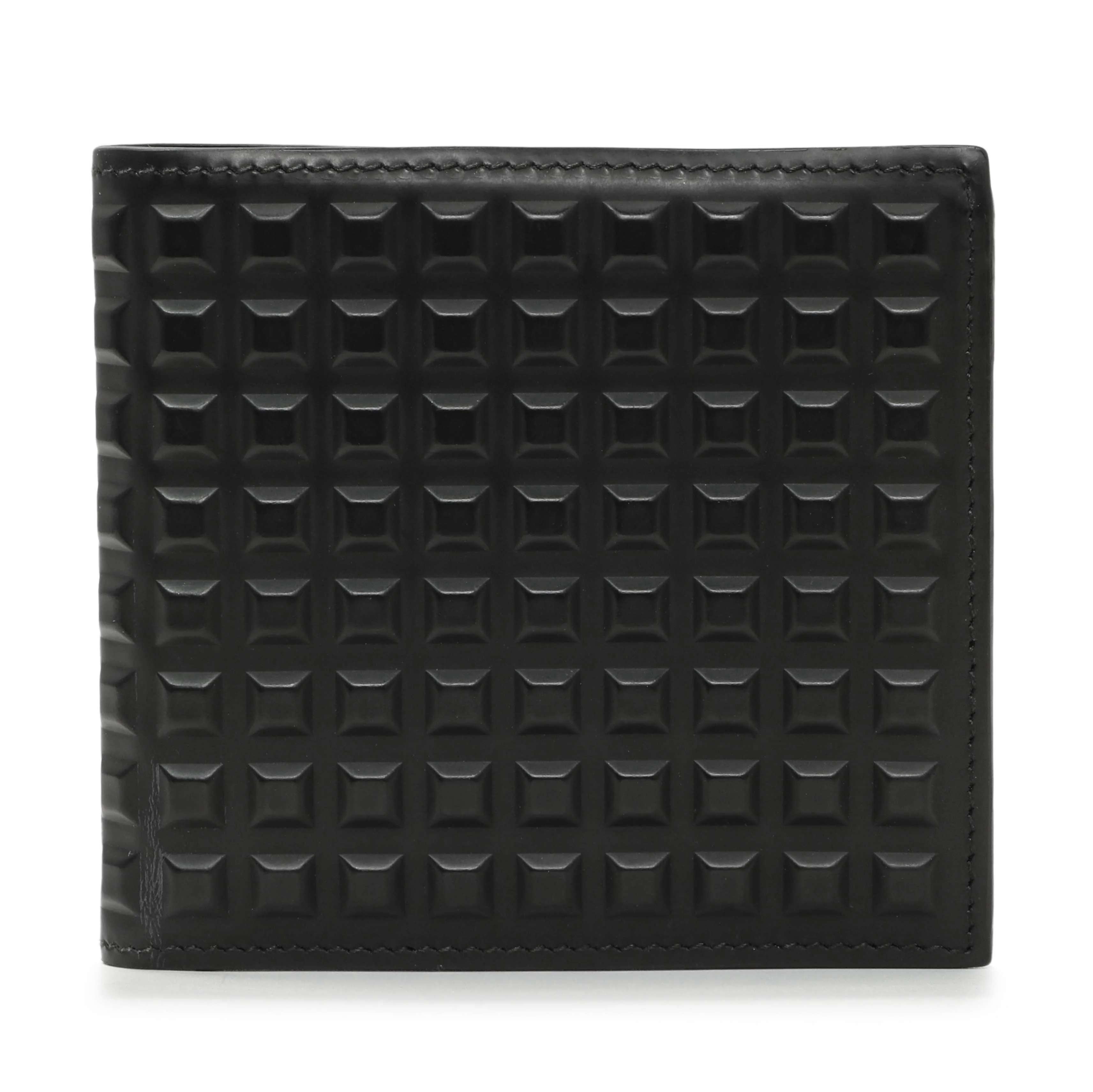 Balenciaga Black Grid Embossed Calfskin Bifold Wallet