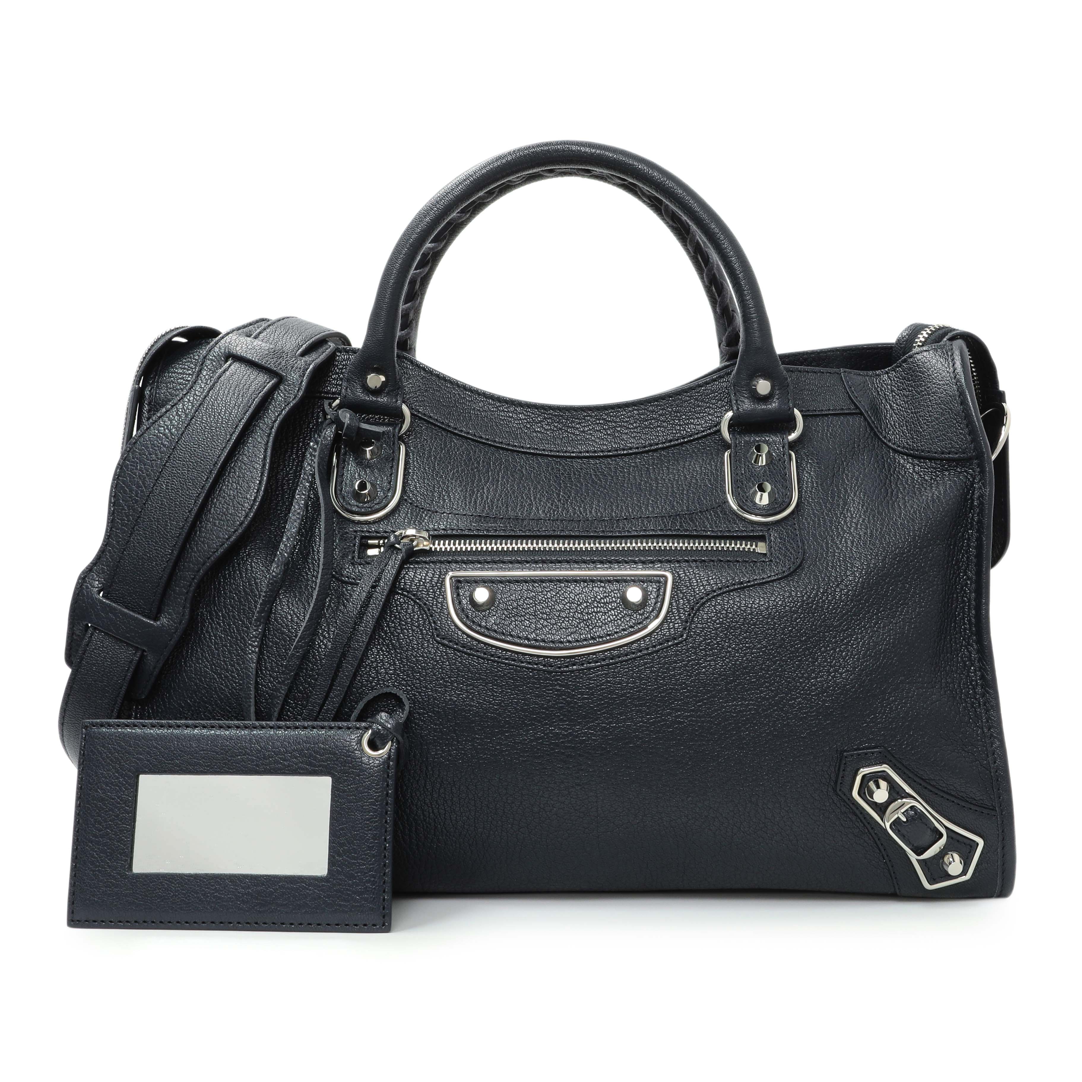 Balenciaga Bleu Nuit Chevre Metallic Edge City