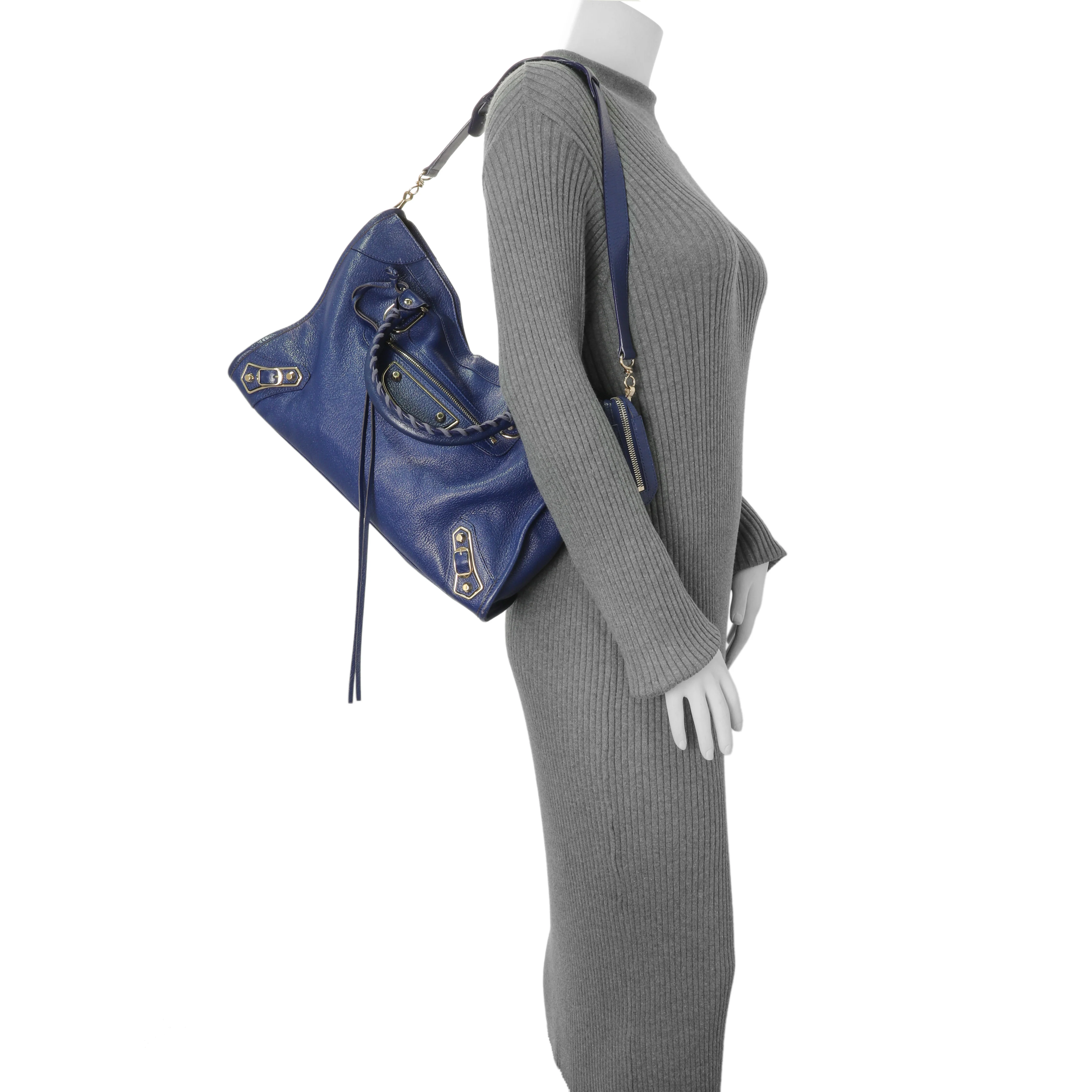 Balenciaga Bleu Nuit Chevre Metallic Edge City - Image 13