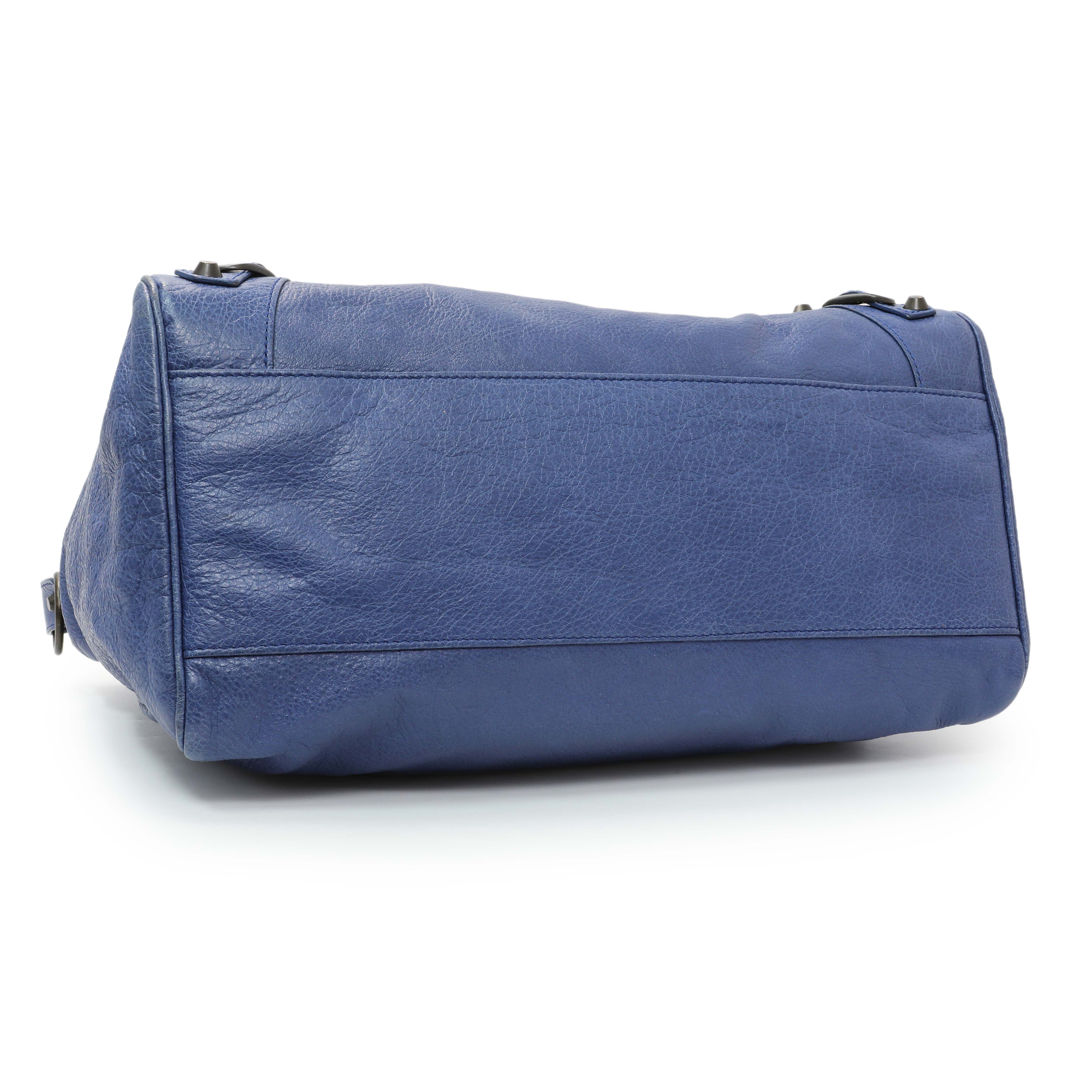 Balenciaga Blue Agneau Classic Hardware Velo - Image 3
