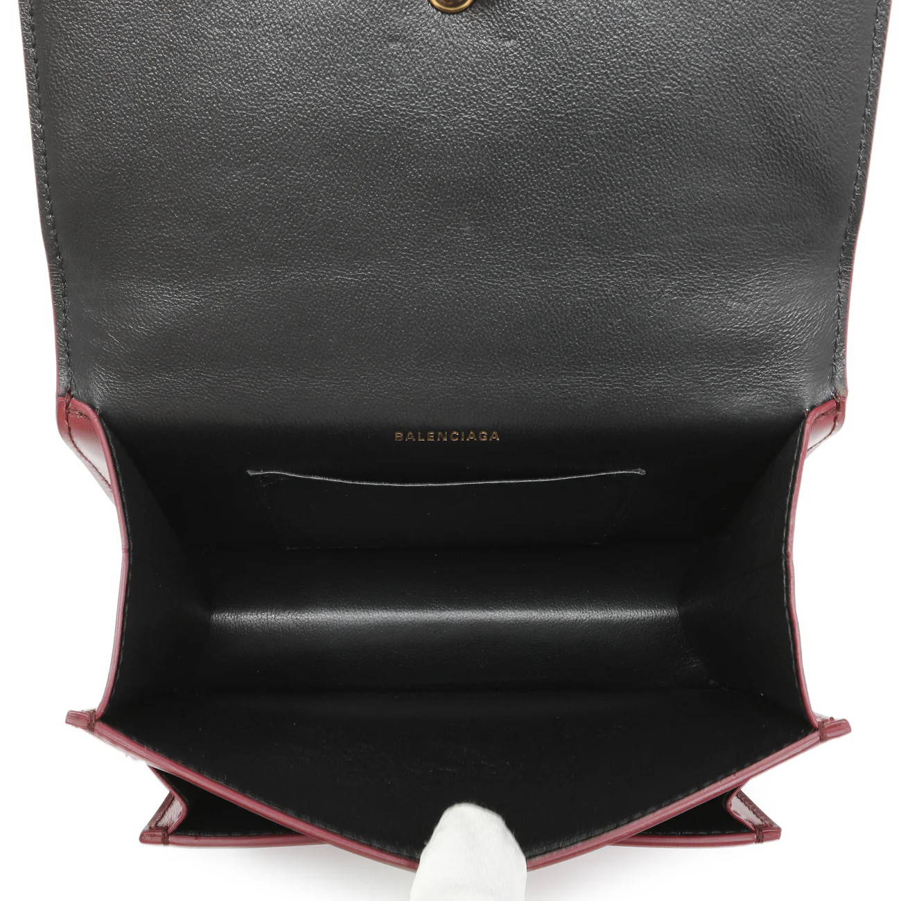 Balenciaga Burgundy Box Calfskin XS Sharp Top Handle Bag - Image 4