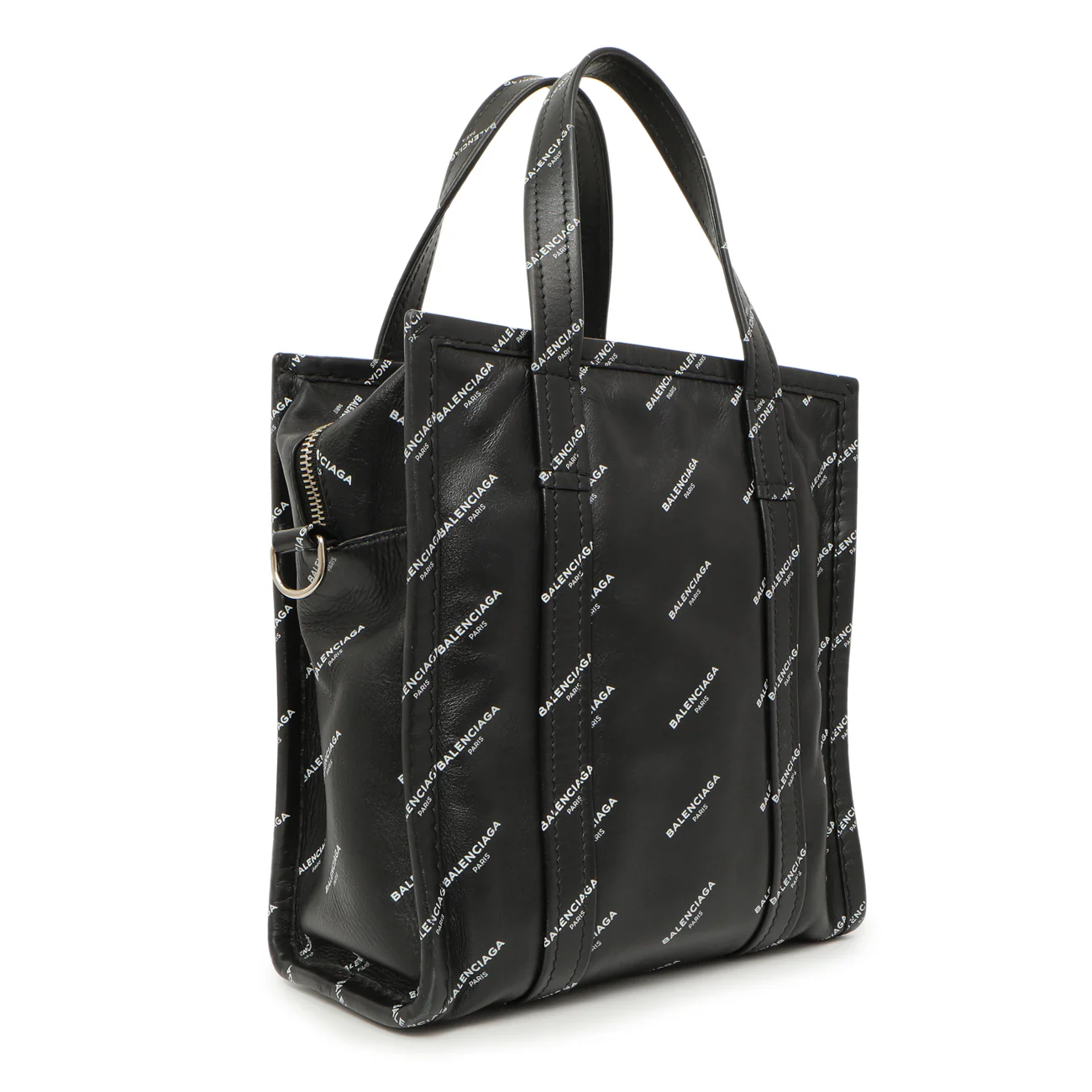 Balenciaga Calfskin Allover Logo XS Bazar Shopper Tote - Image 2