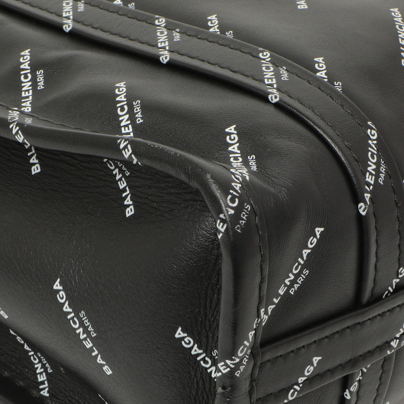 Balenciaga Calfskin Allover Logo XS Bazar Shopper Tote - Image 4
