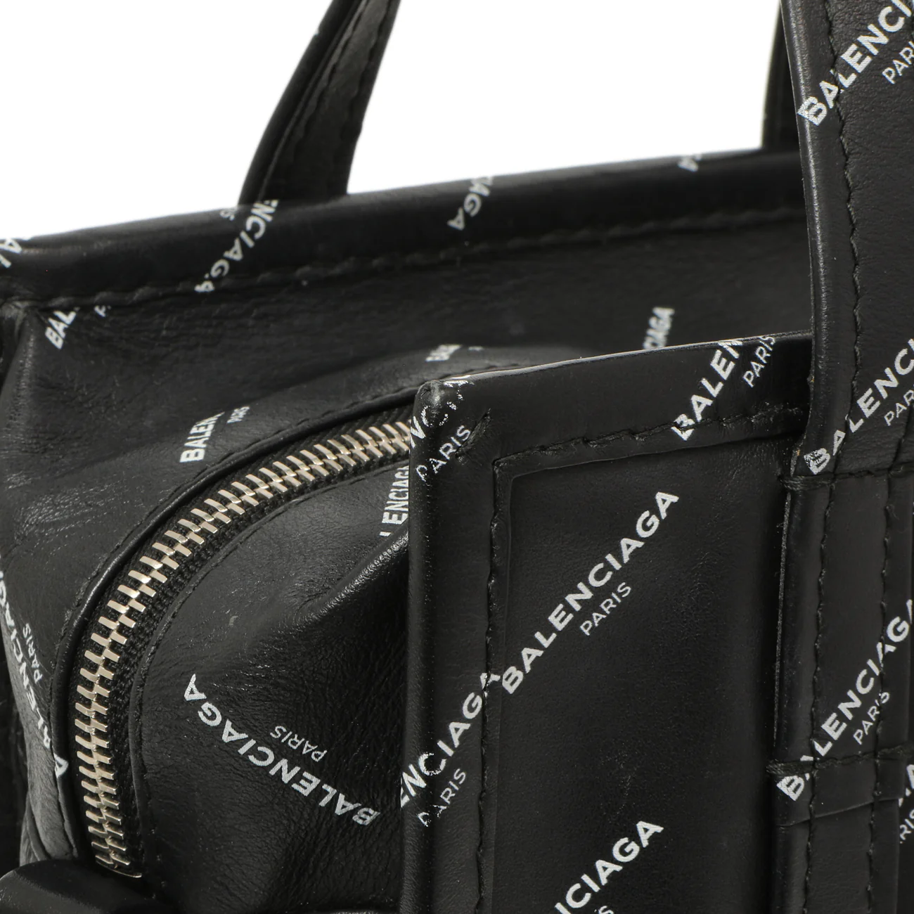 Balenciaga Calfskin Allover Logo XS Bazar Shopper Tote - Image 7