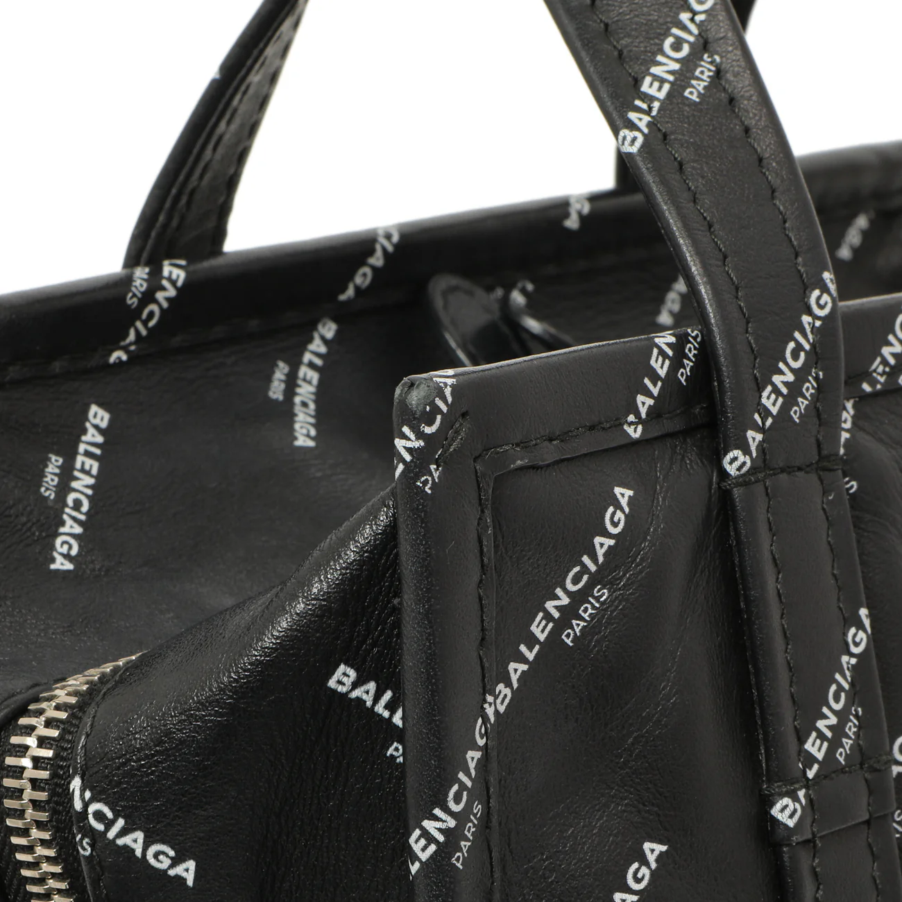 Balenciaga Calfskin Allover Logo XS Bazar Shopper Tote - Image 9