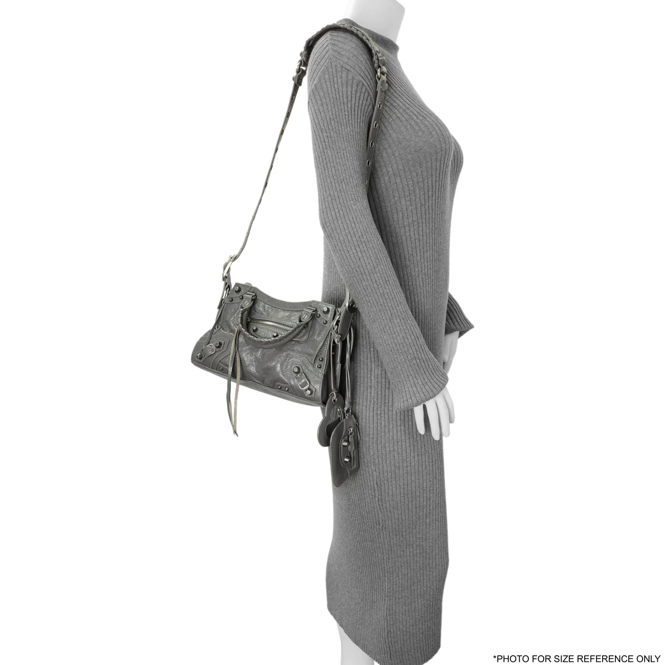 Balenciaga Dark Grey Agneau Arena Neo Cagole Handbag XS - Image 8