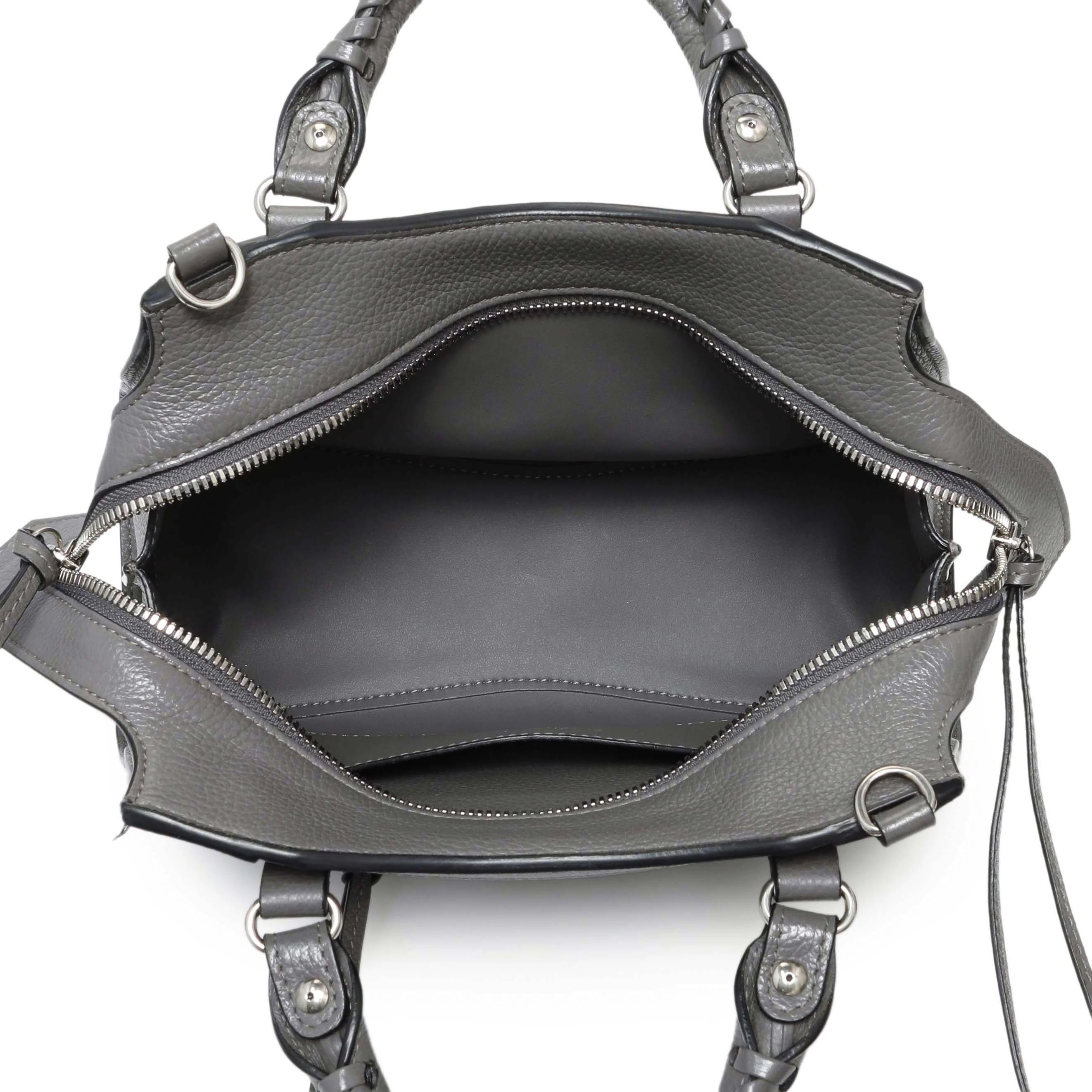 Balenciaga Grained Grey Calfskin Neo Classic Silver Hardware Mini City - Image 4