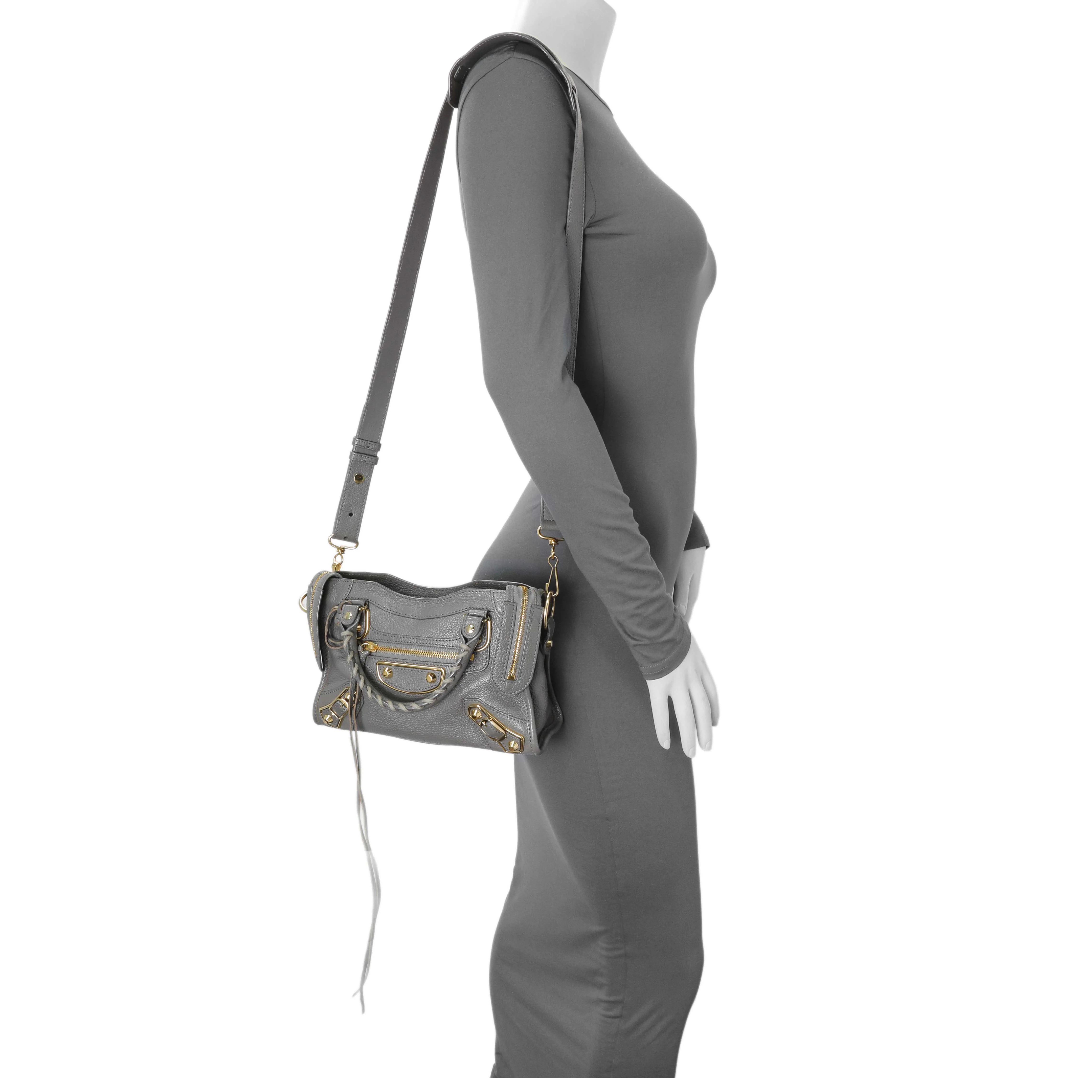Balenciaga Grey Chevre Metallic Edge Mini City - Image 7