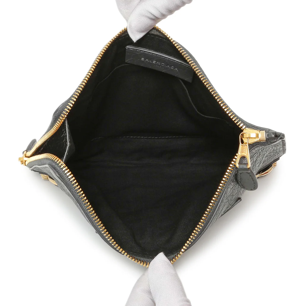 Balenciaga Gris Fossile Lambskin Giant 12 Zip Pouch - Image 4