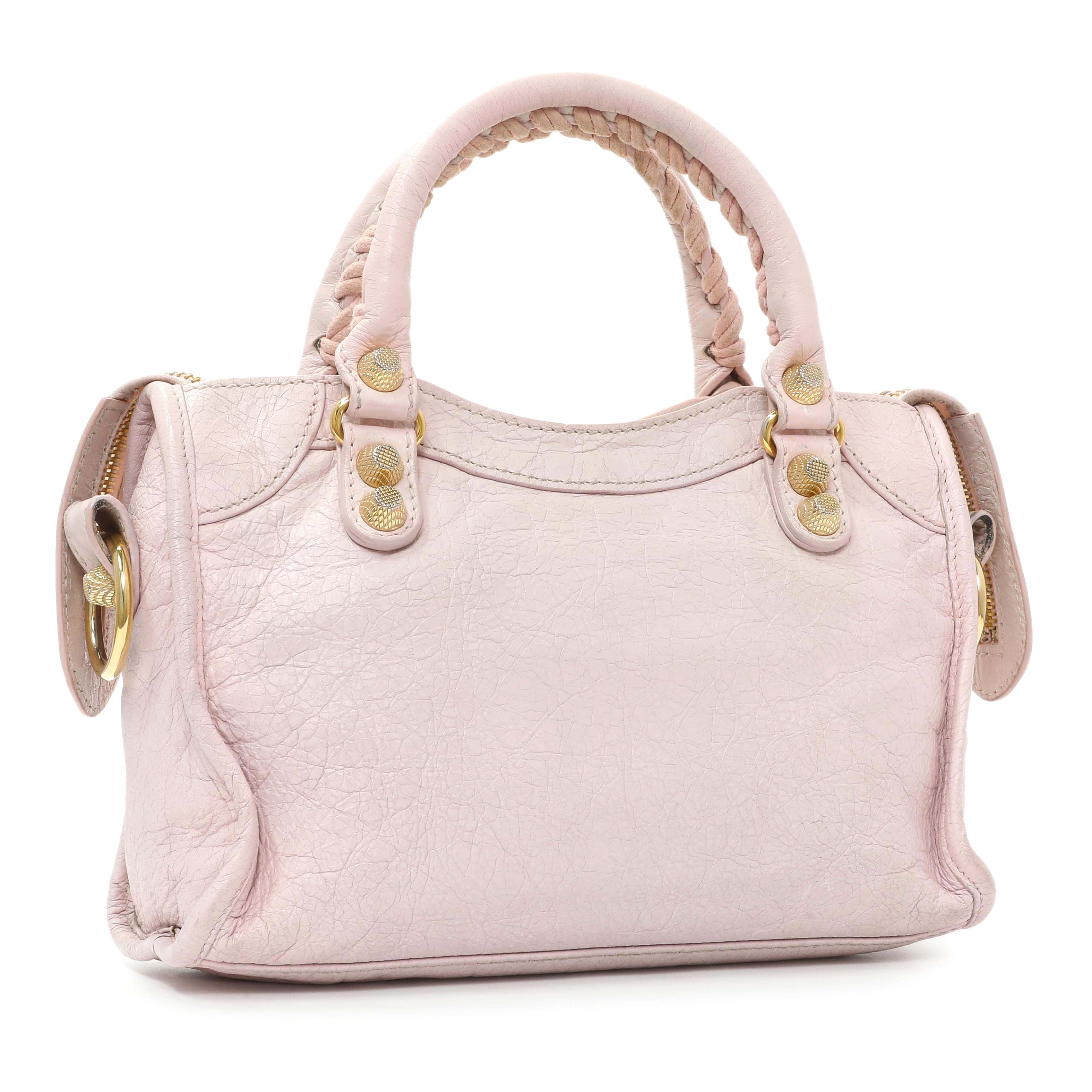 Balenciaga Pink Agneau Giant 12 Gold Hardware Mini City - Image 2