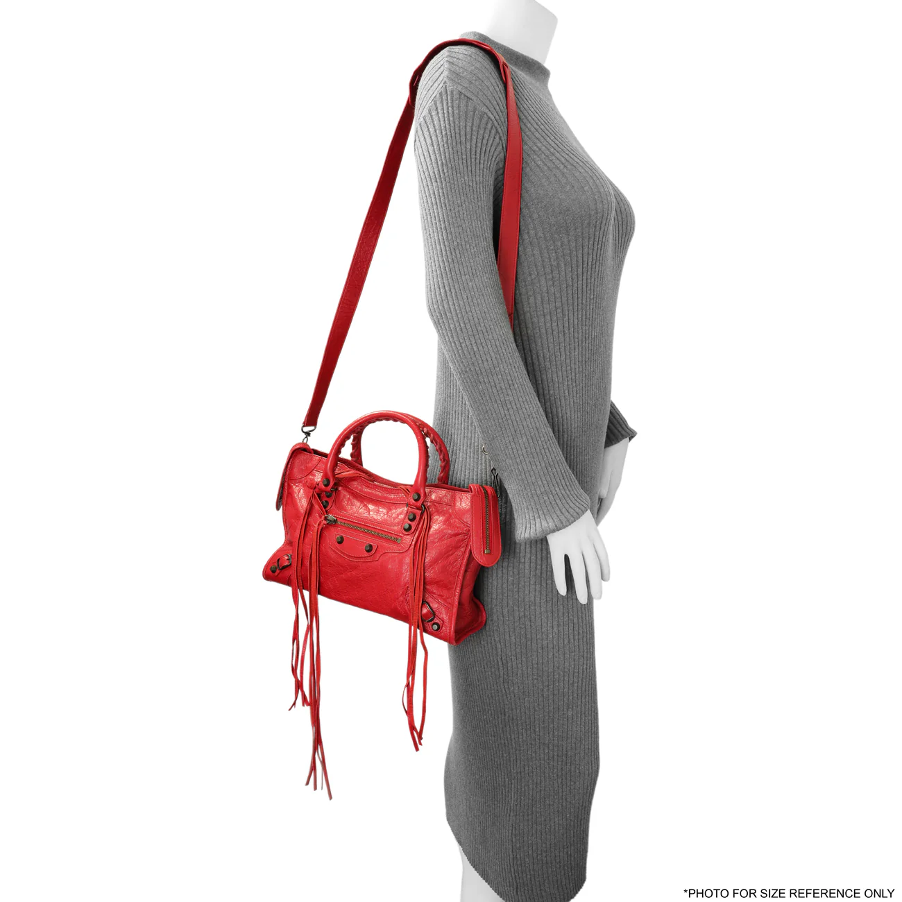 Balenciaga Red Agneau Classic Hardware S City - Image 11