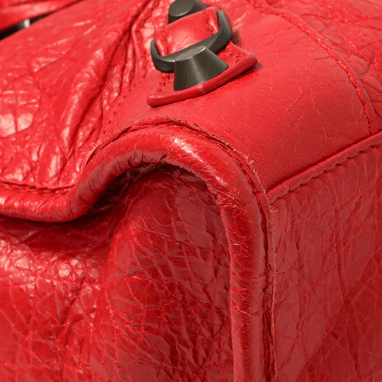 Balenciaga Red Agneau Classic Hardware S City - Image 4