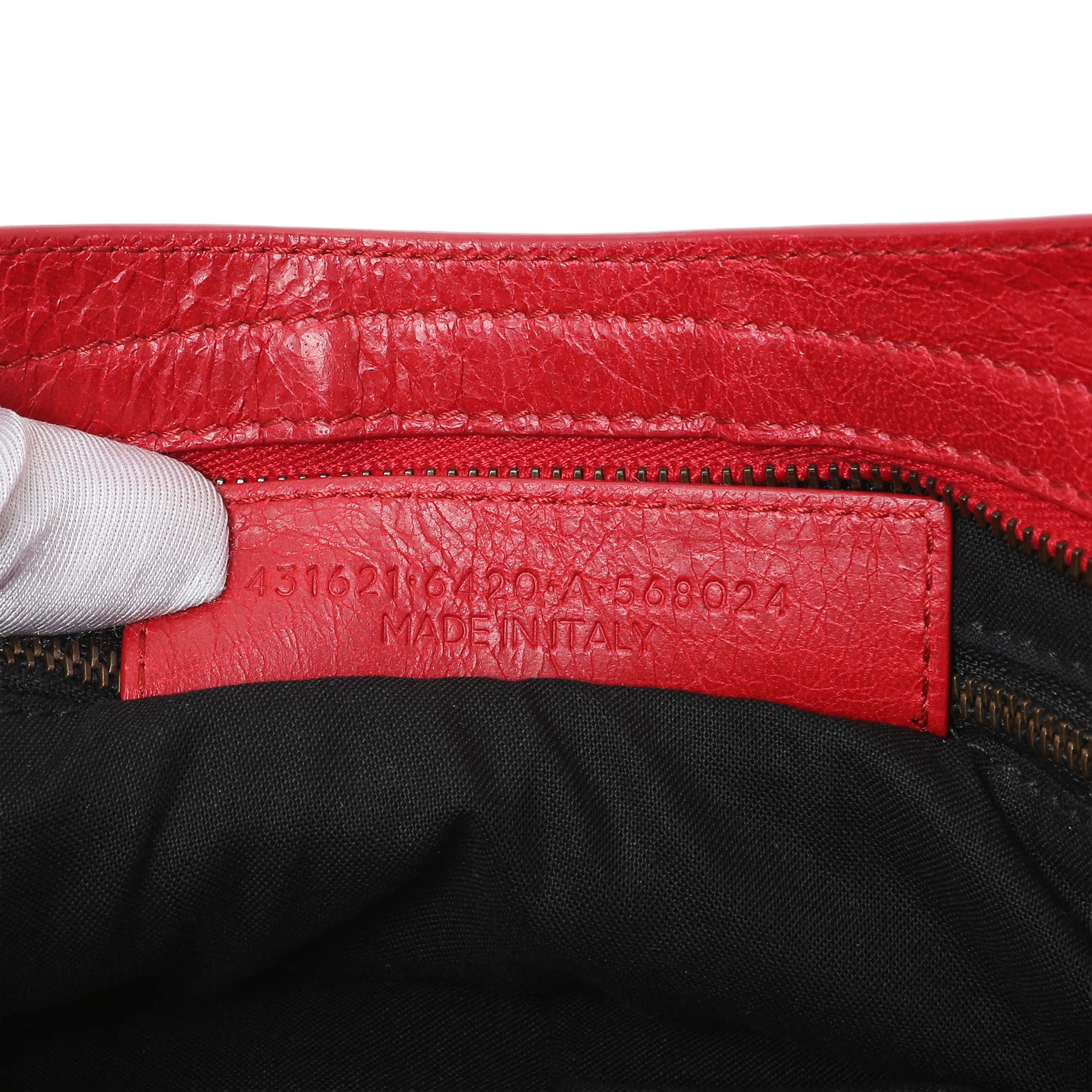 Balenciaga Red Agneau Classic Hardware S City - Image 10