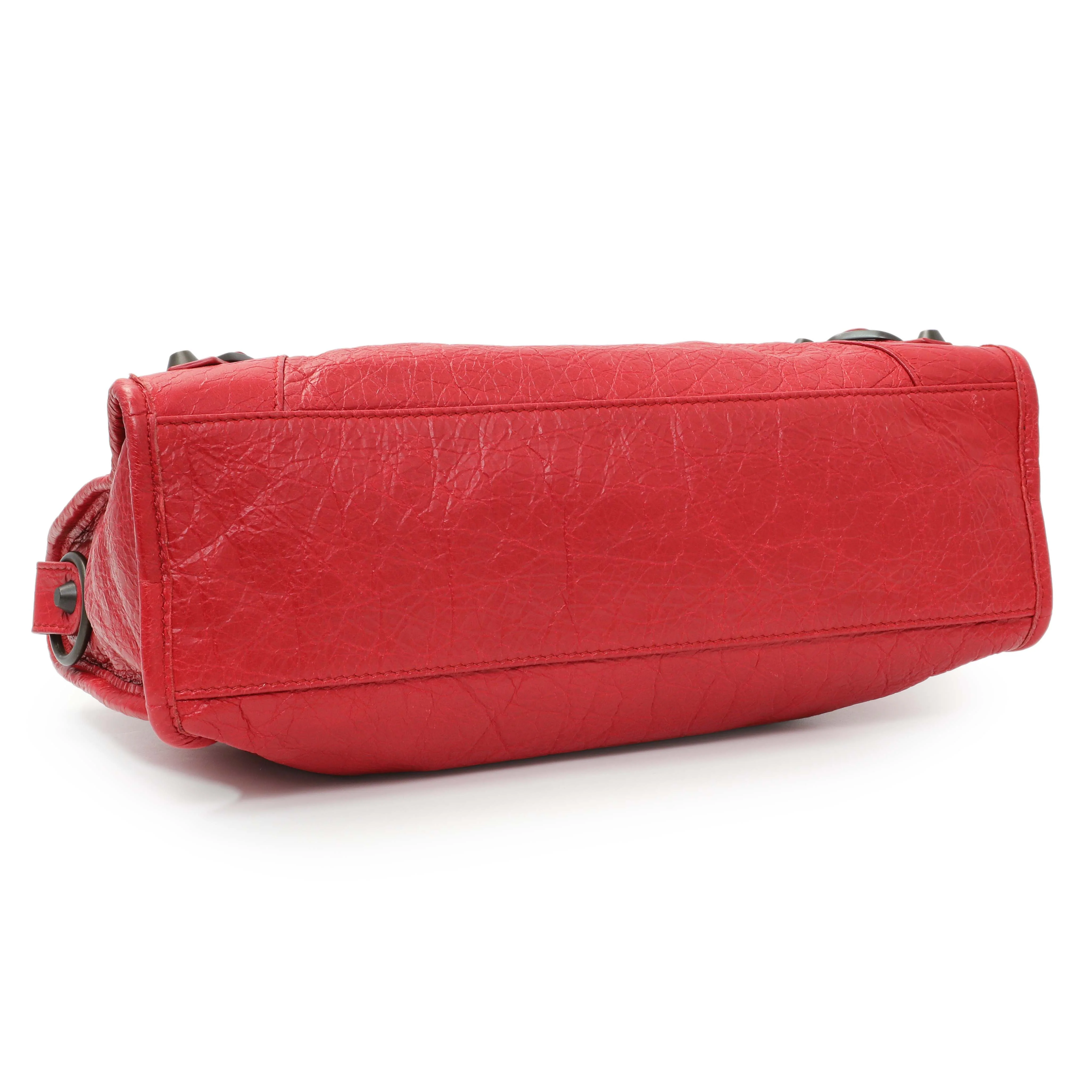 Balenciaga Red Agneau Classic Hardware S City - Image 3