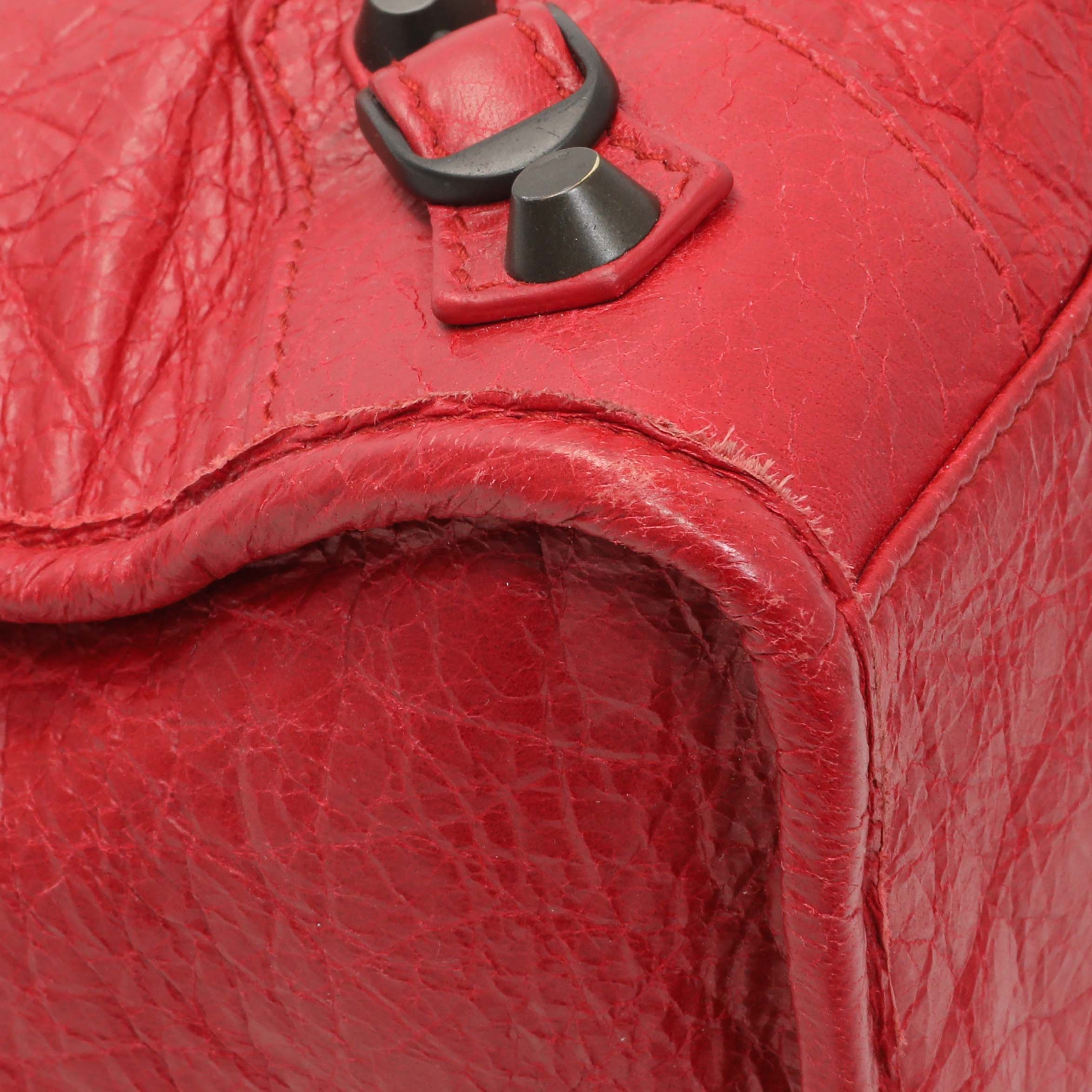 Balenciaga Red Agneau Classic Hardware S City - Image 4