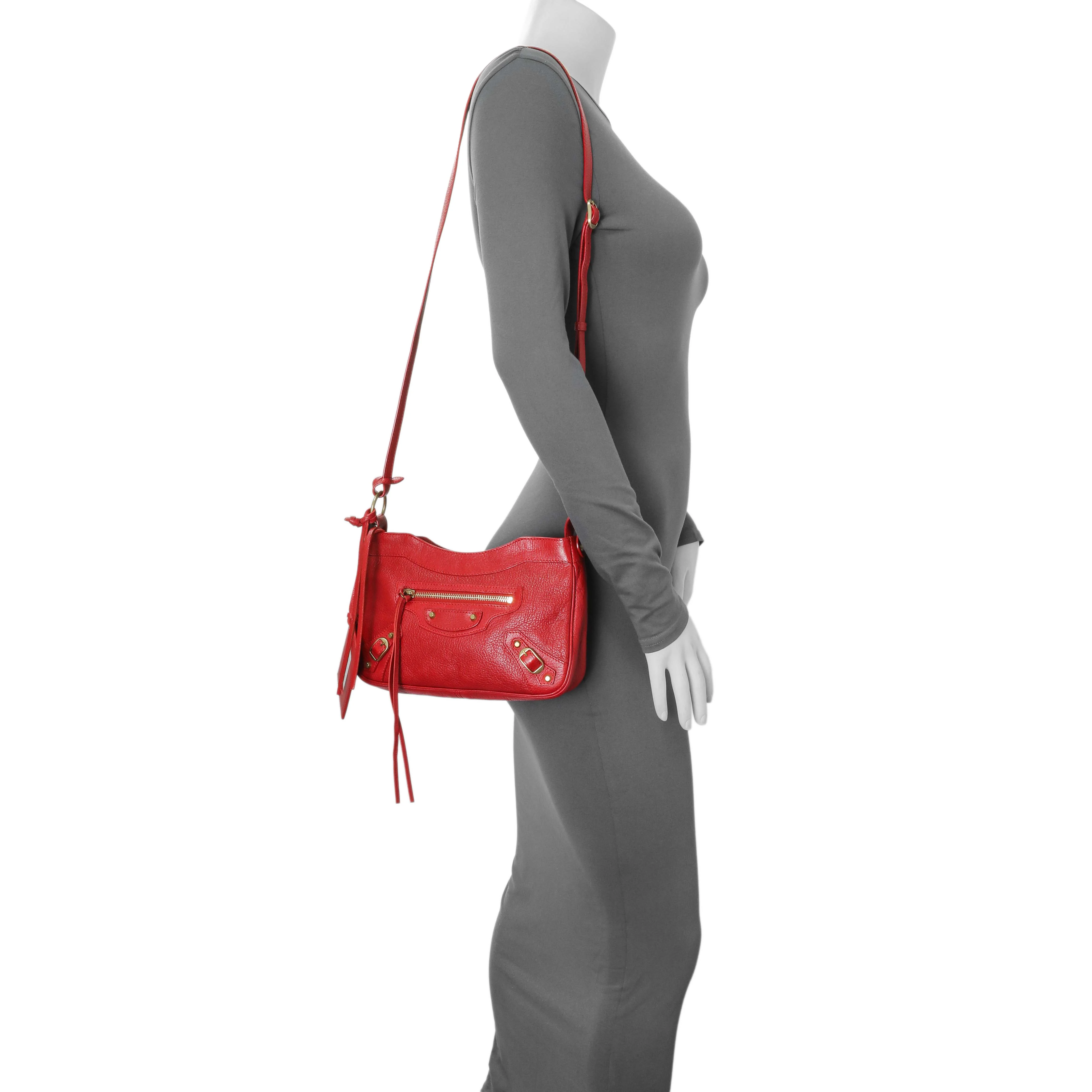 Balenciaga Rouge Grained Chevre Leather Holiday Hip Bag - Image 7