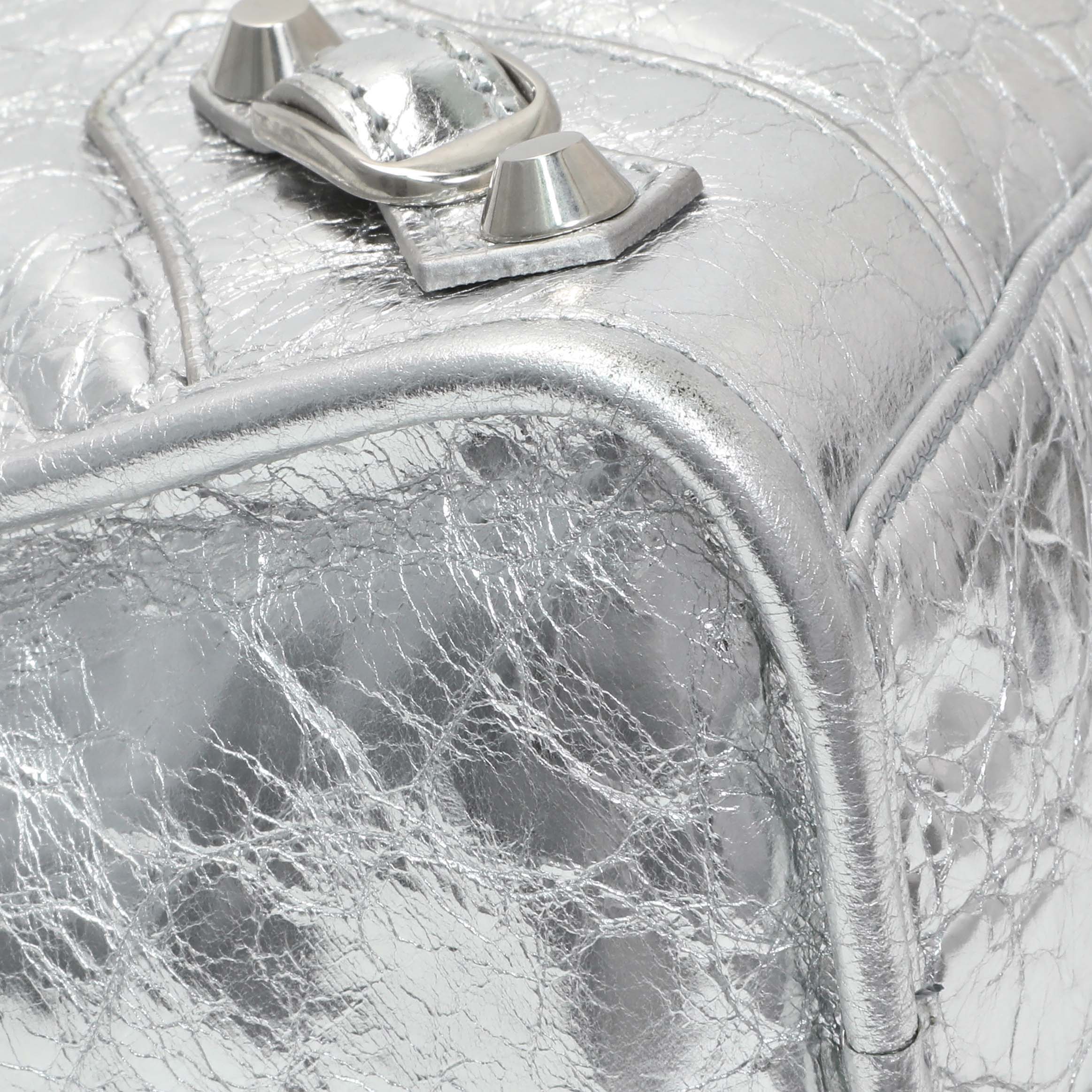Balenciaga Silver Agneau Small Le City - Image 4