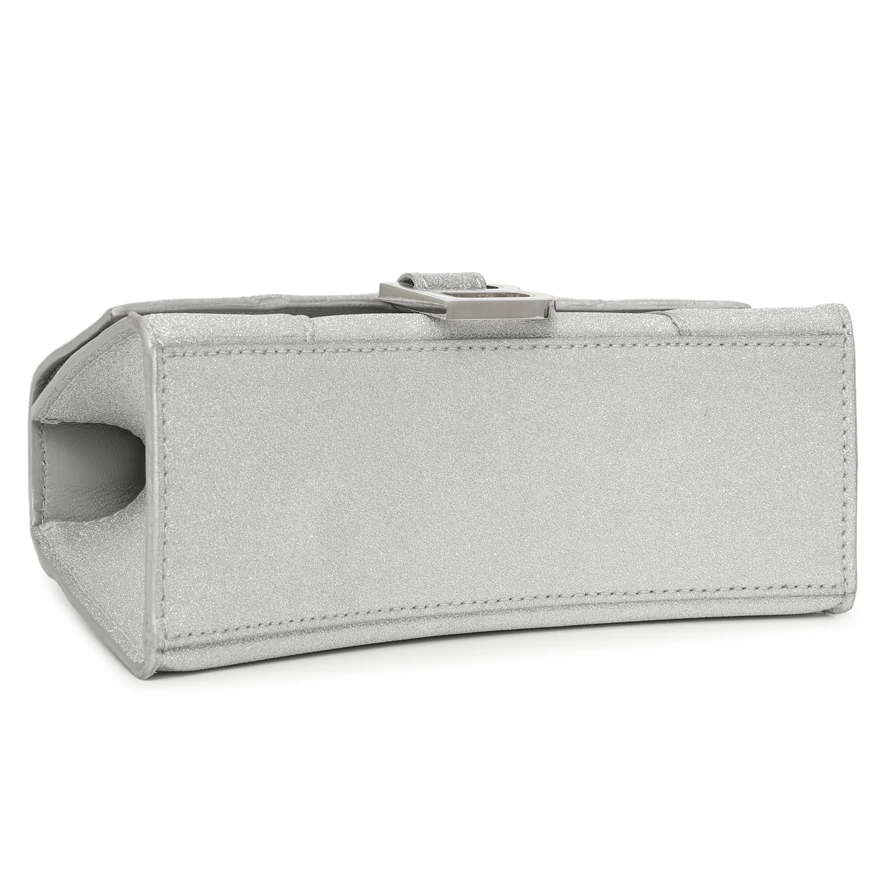 Balenciaga Silver Sparkling Fabric Hourglass Top Handle Bag XS - Image 3