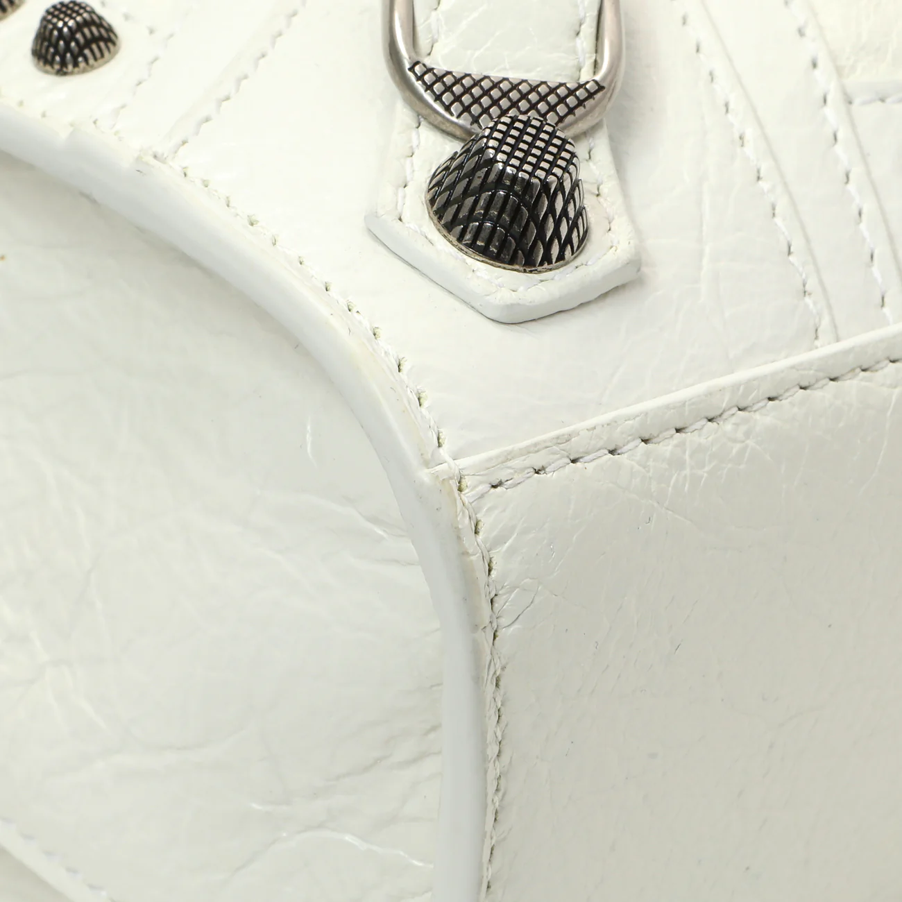 Balenciaga White Agneau Arena Neo Cagole Handbag XS - Image 4