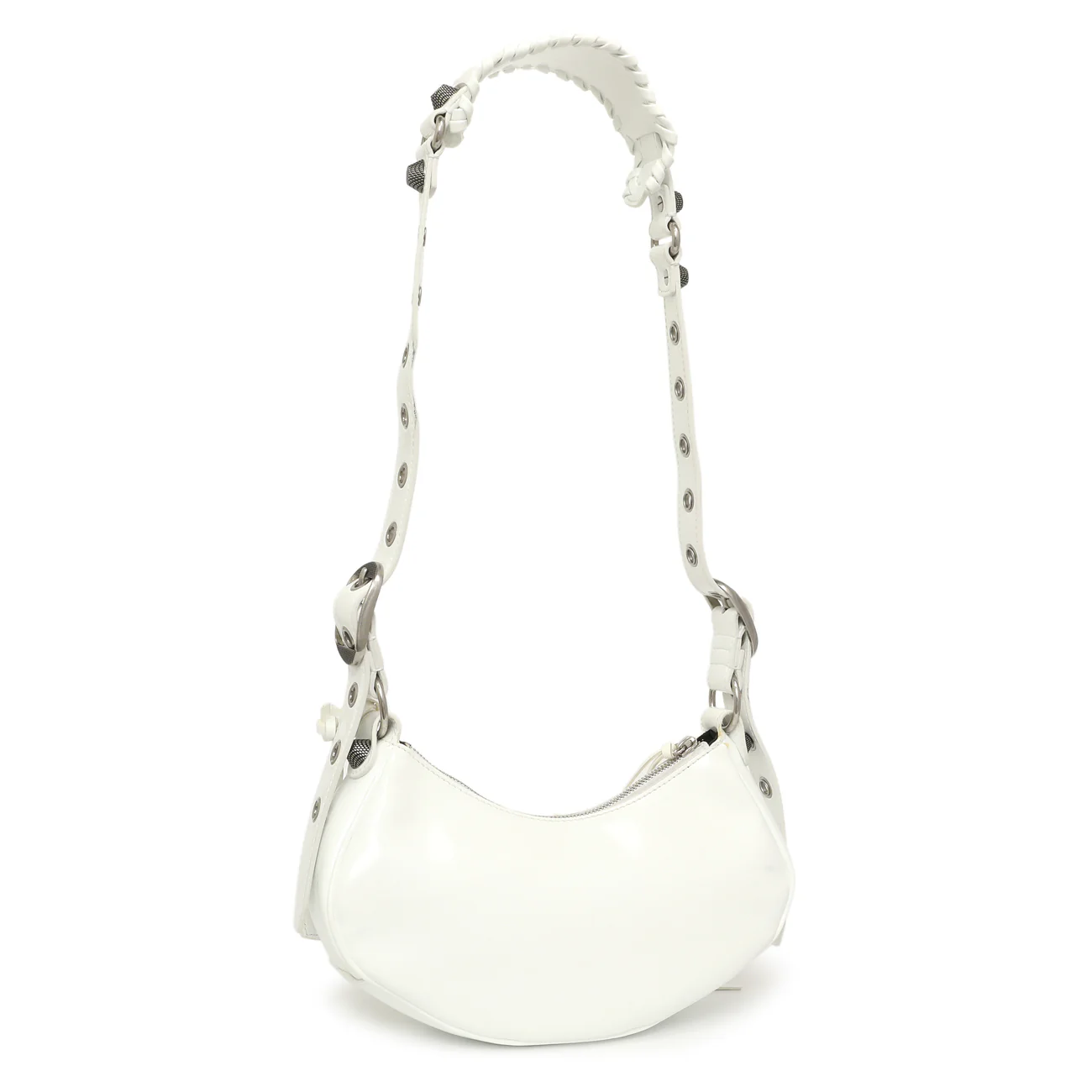Balenciaga White Faux Patent Le Cagole Shoulder Bag XS - Image 2
