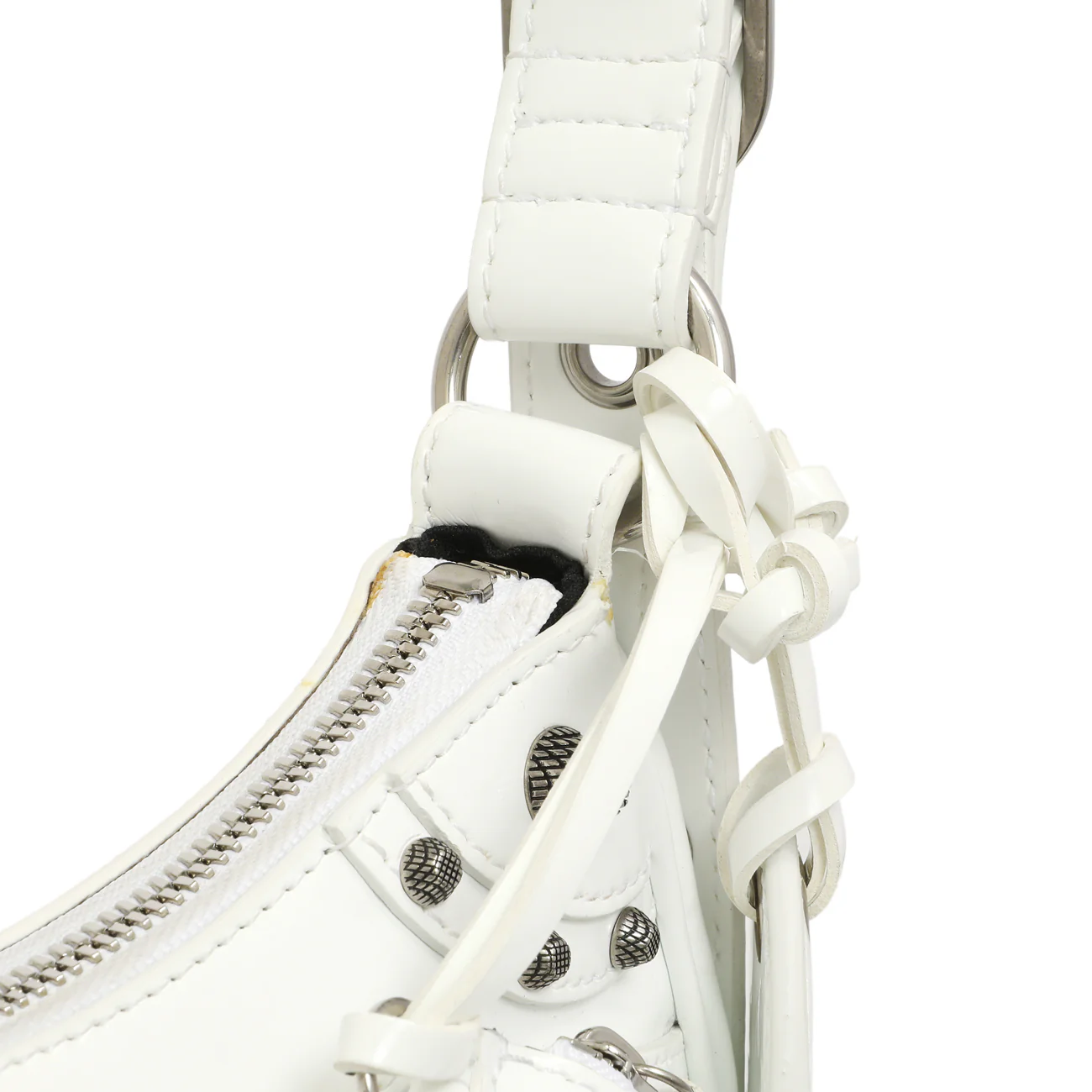 Balenciaga White Faux Patent Le Cagole Shoulder Bag XS - Image 7