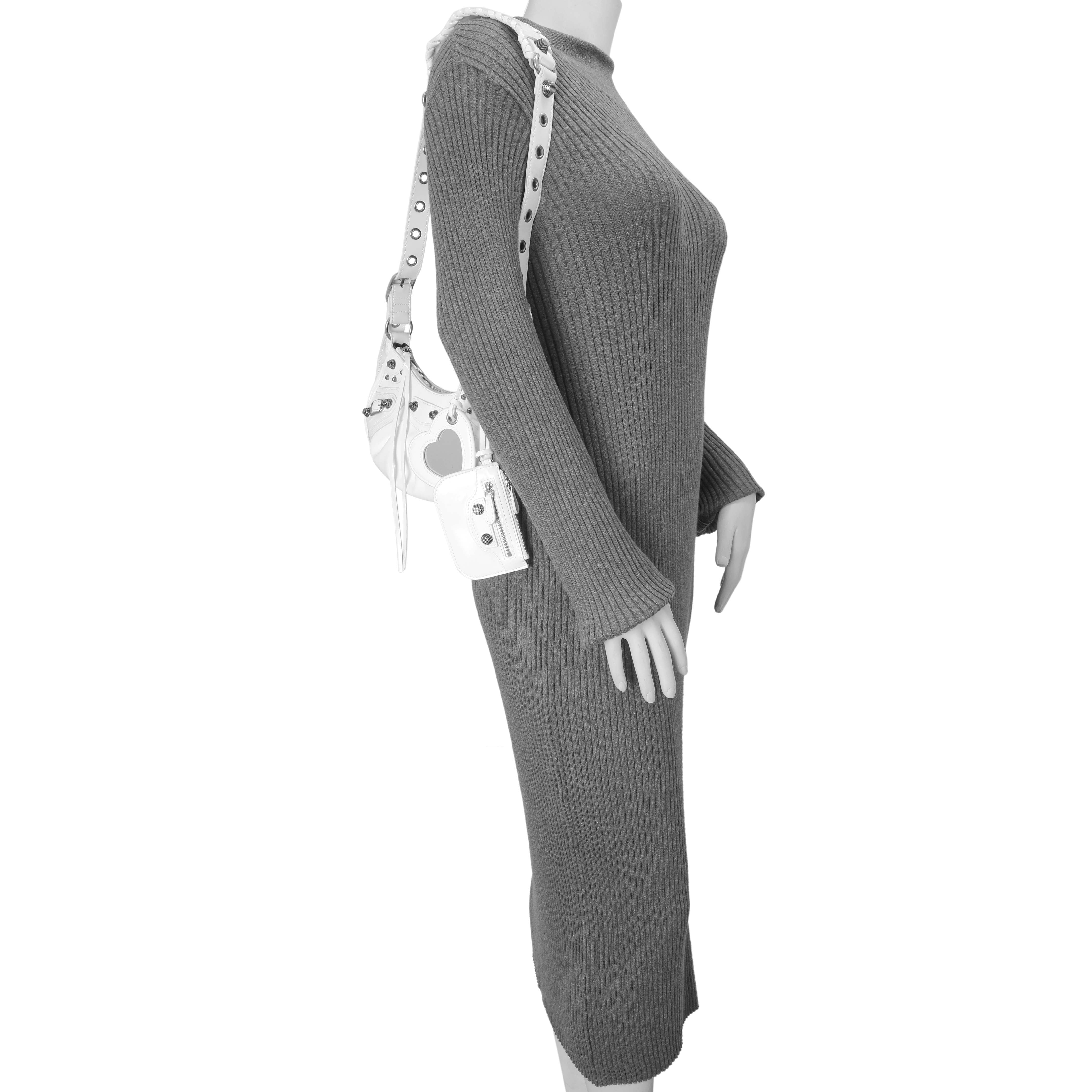 Balenciaga White Faux Patent Le Cagole Shoulder Bag XS - Image 9