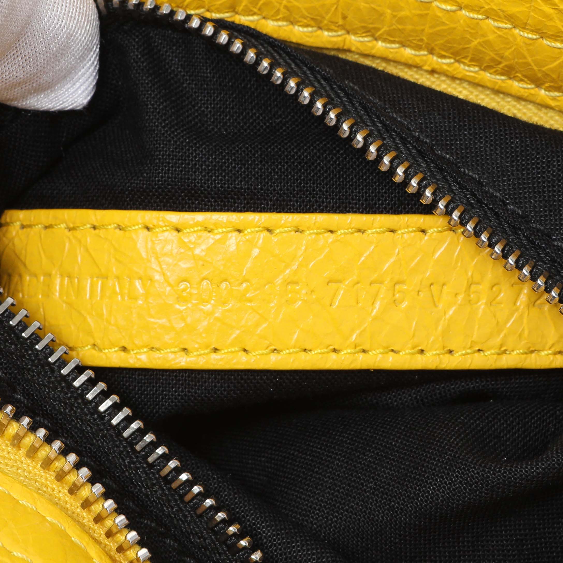 Balenciaga Yellow Agneau Classic Hardware Mini City - Image 10