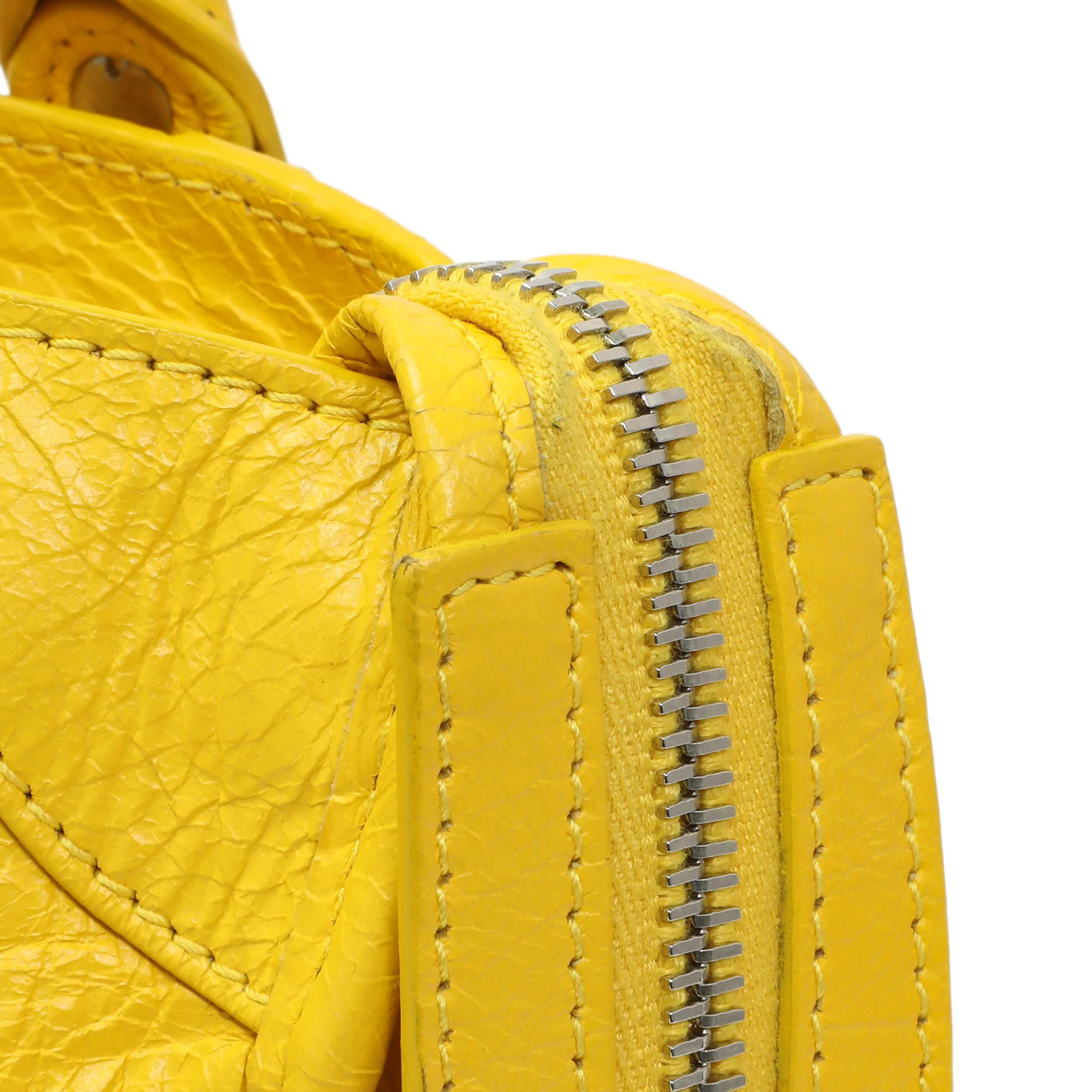 Balenciaga Yellow Agneau Classic Hardware Mini City - Image 11