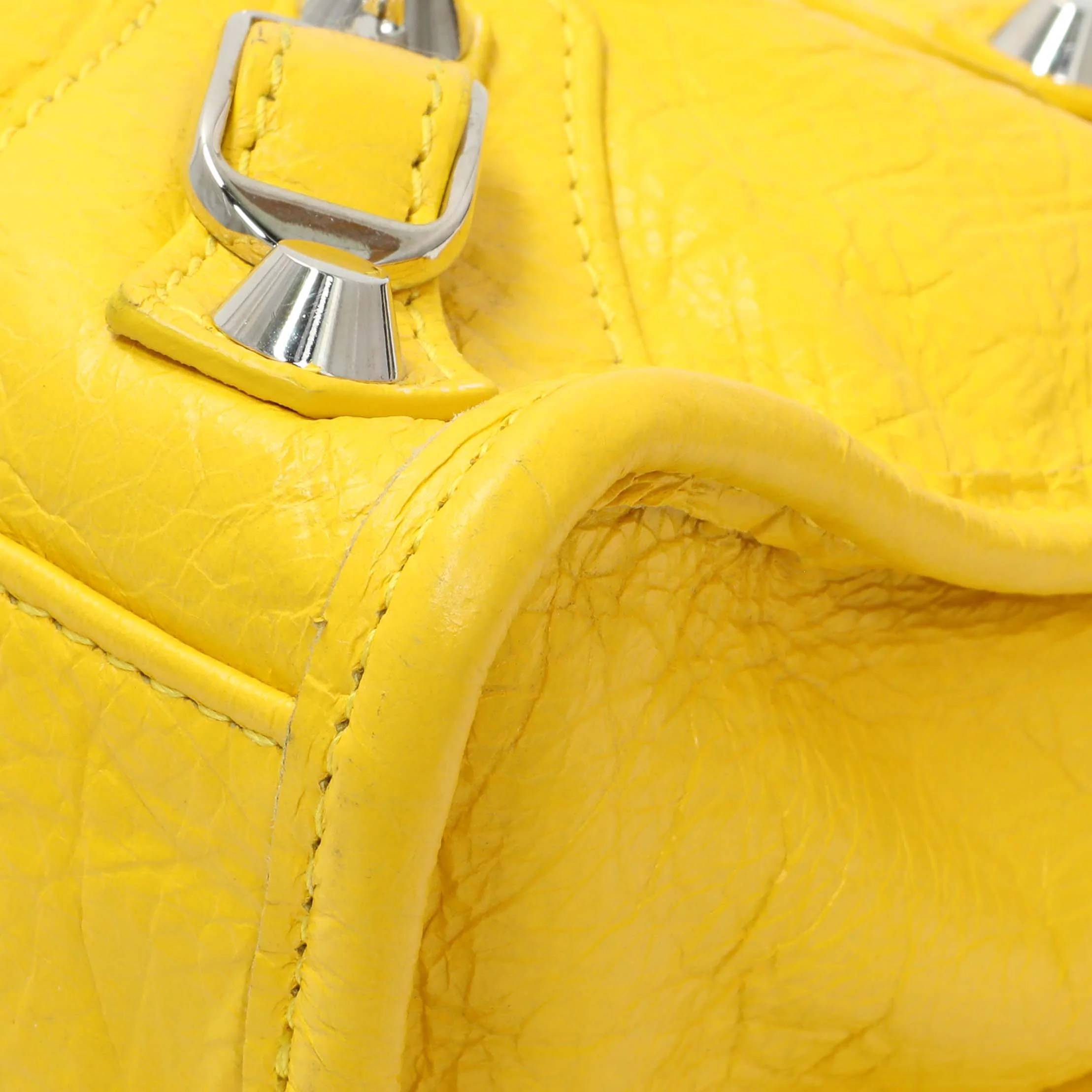 Balenciaga Yellow Agneau Classic Hardware Mini City - Image 5