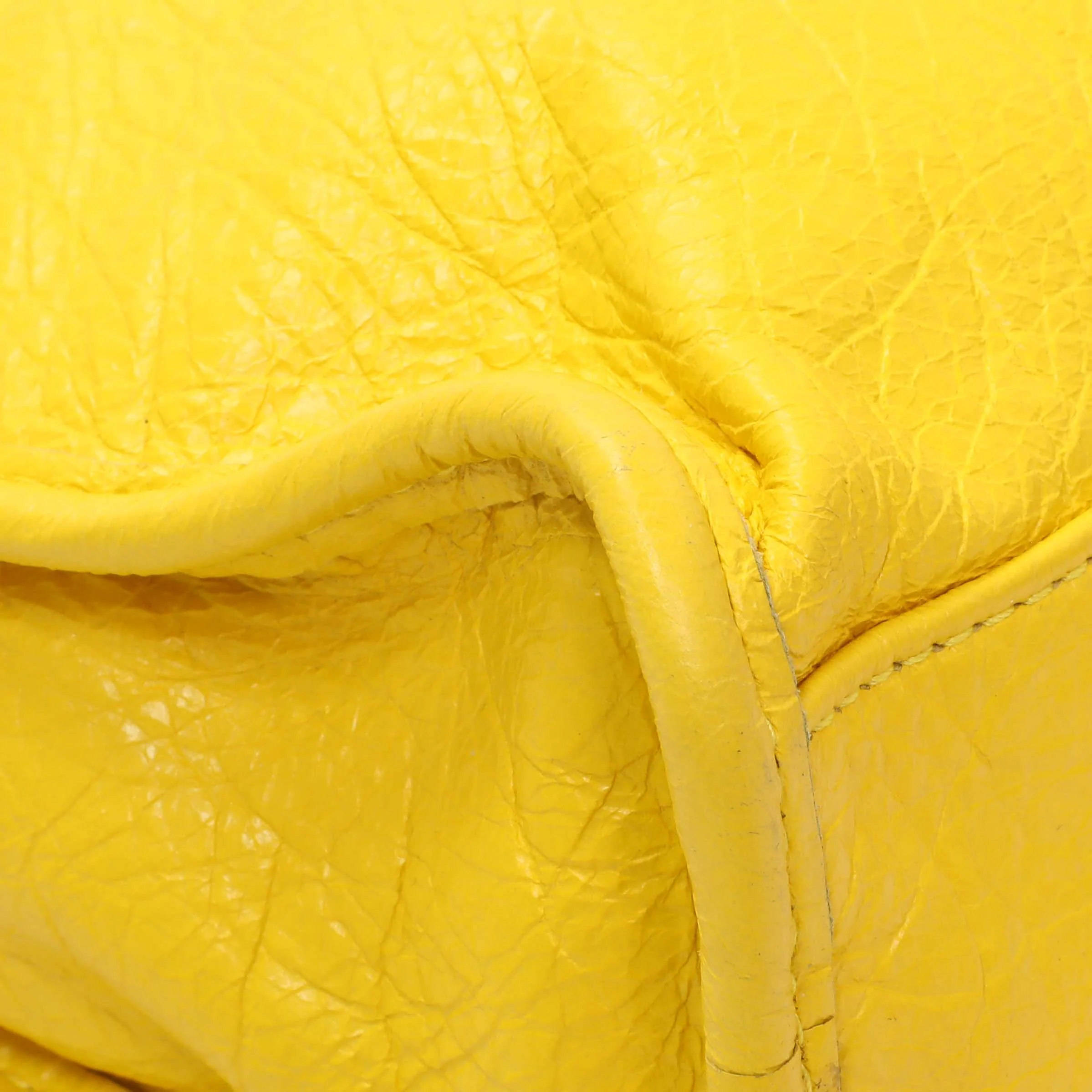 Balenciaga Yellow Agneau Classic Hardware Mini City - Image 6