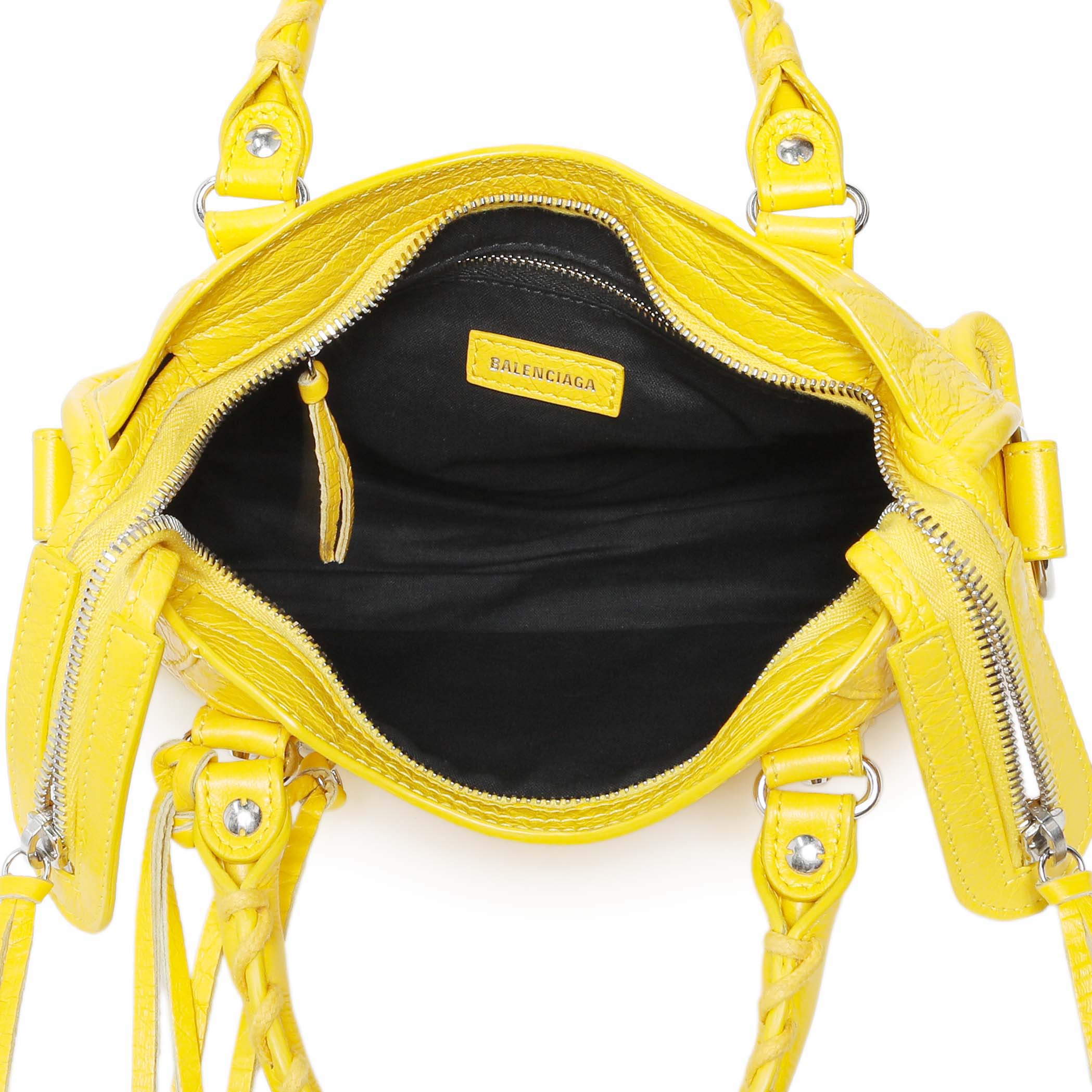 Balenciaga Yellow Agneau Classic Hardware Mini City - Image 8