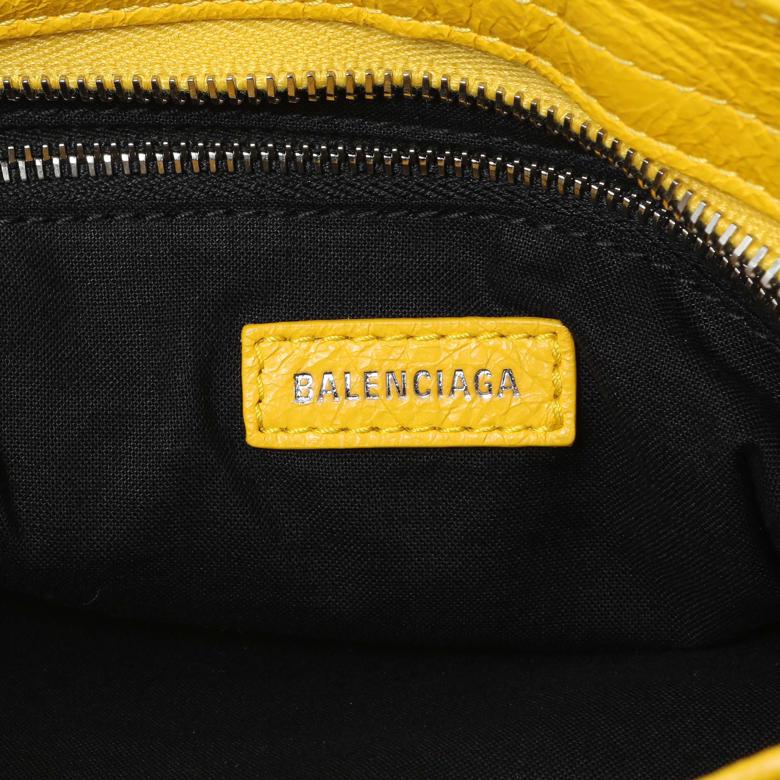 Balenciaga Yellow Agneau Classic Hardware Mini City - Image 9