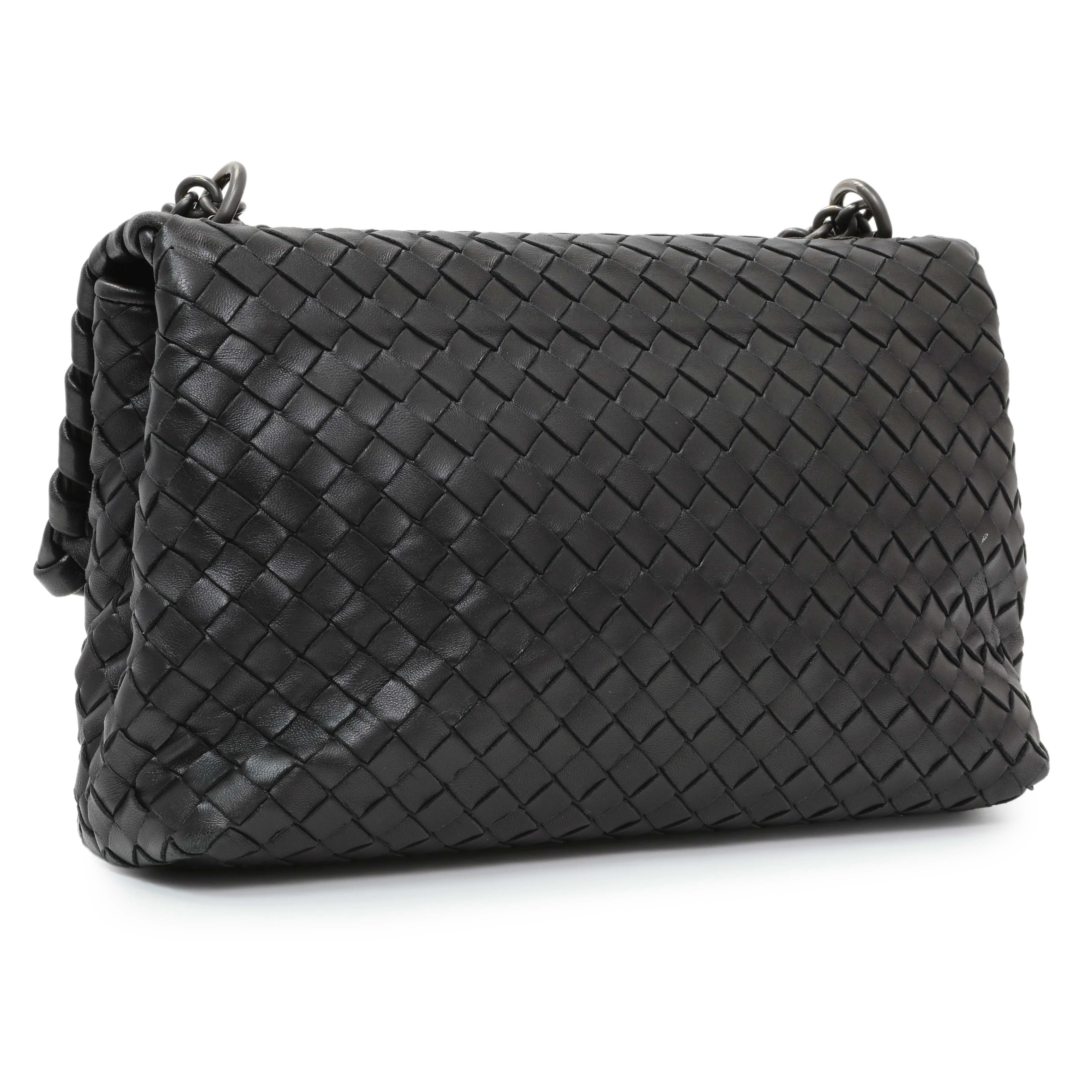 Bottega Veneta Black Nappa Intrecciato Small Olimpia Shoulder Bag - Image 2
