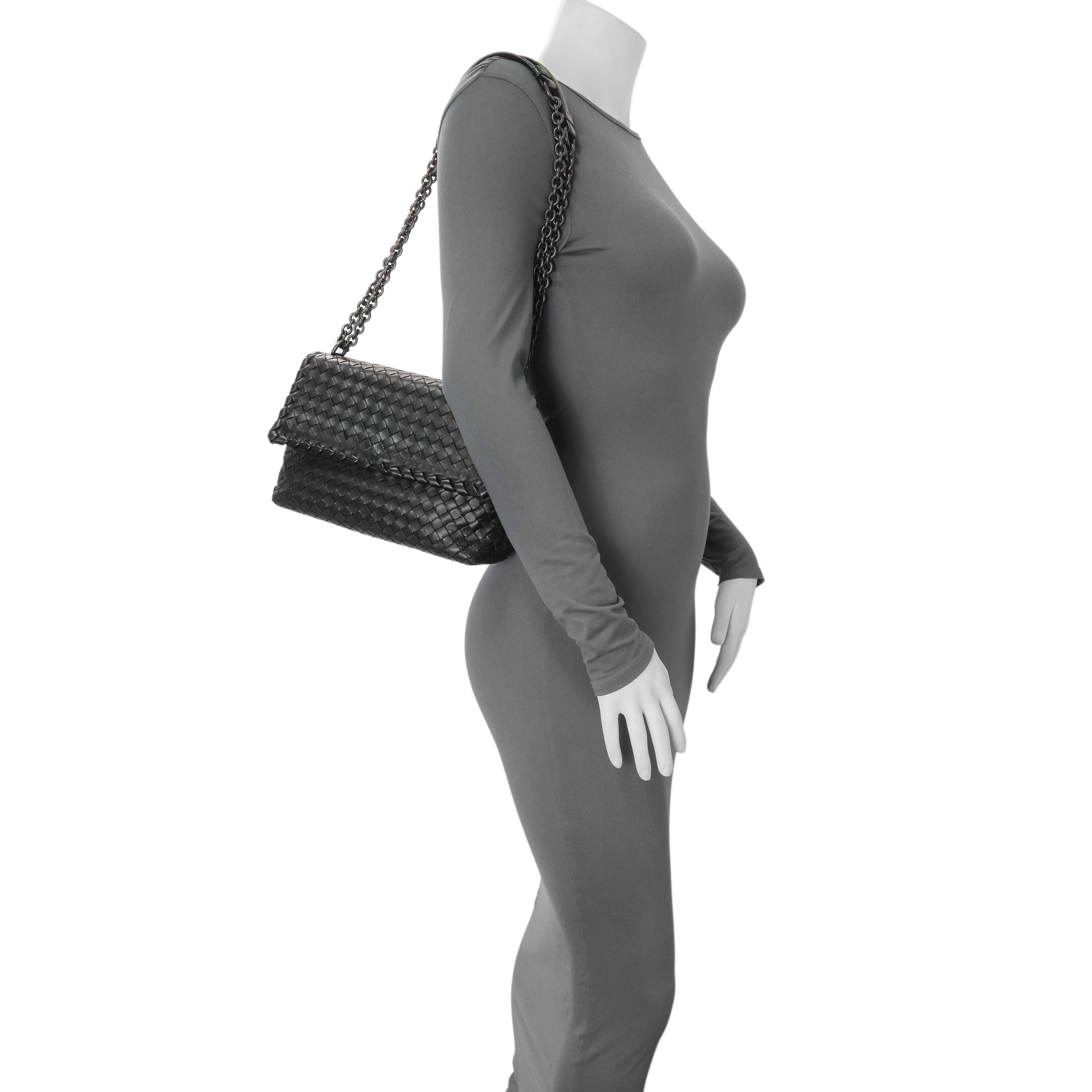 Bottega Veneta Black Nappa Intrecciato Small Olimpia Shoulder Bag - Image 8