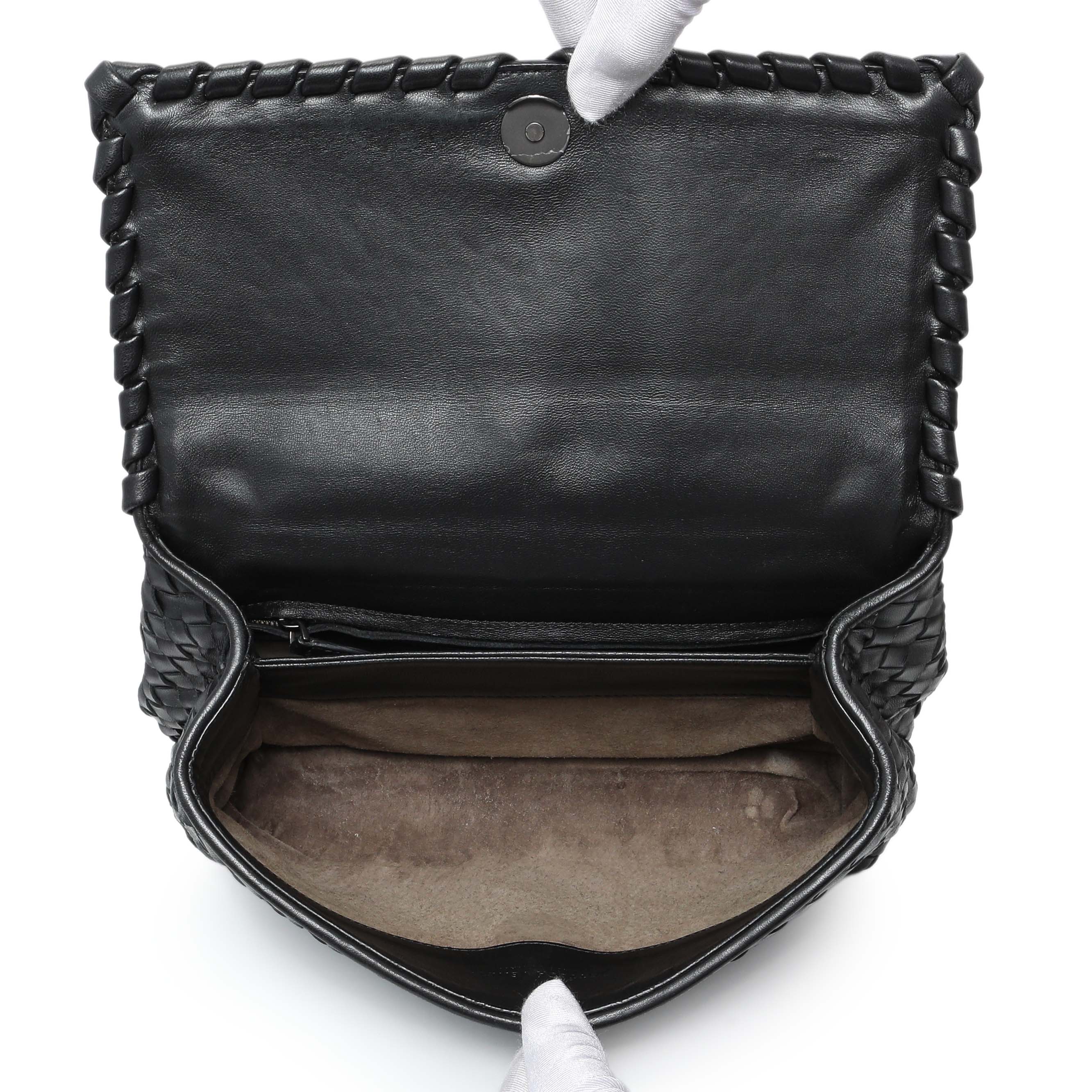 Bottega Veneta Black Nappa Intrecciato Small Olimpia Shoulder Bag - Image 9