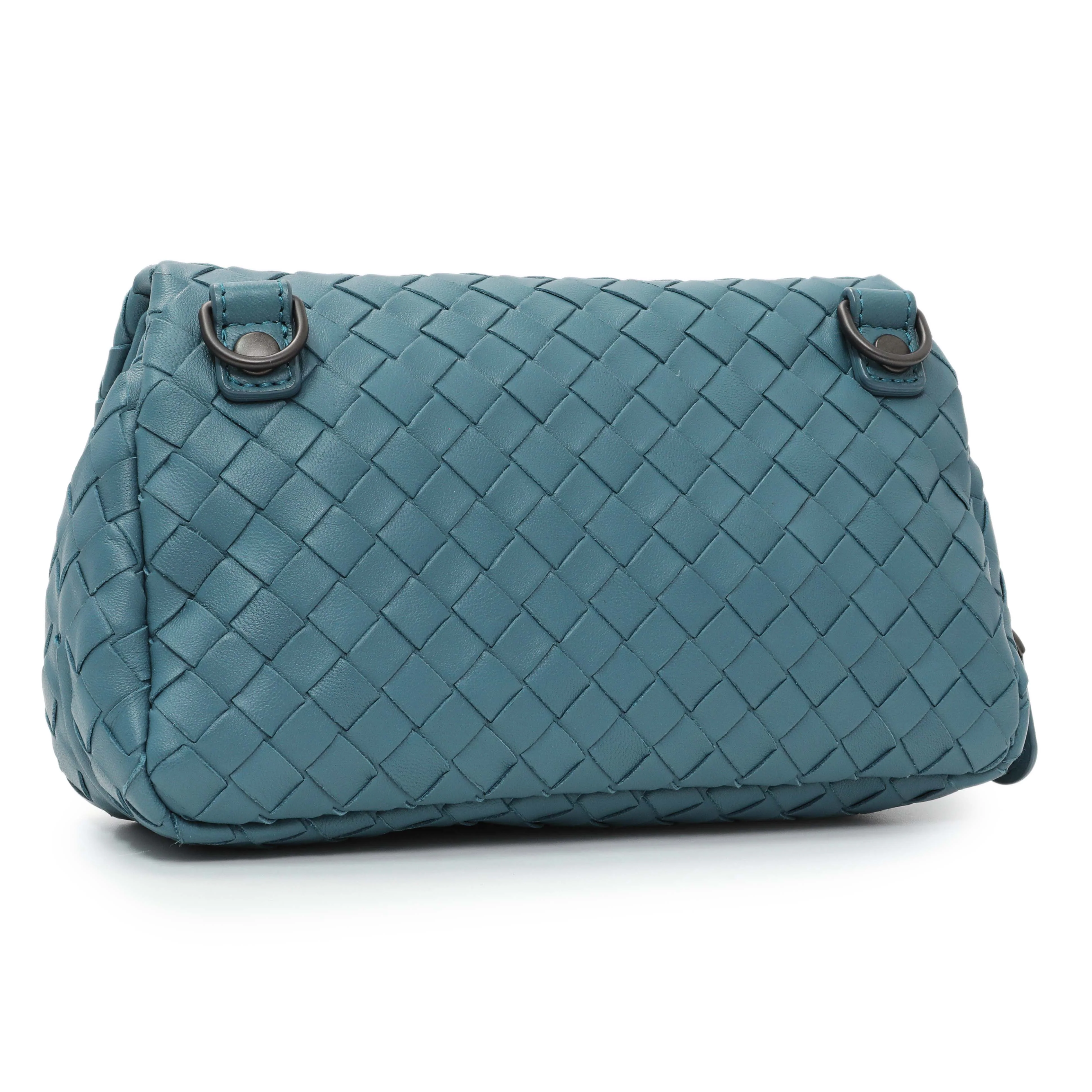 Bottega Veneta Blue Intrecciato Nappa Expandable Chain Crossbody Bag Intrecciato Nappa - Image 2