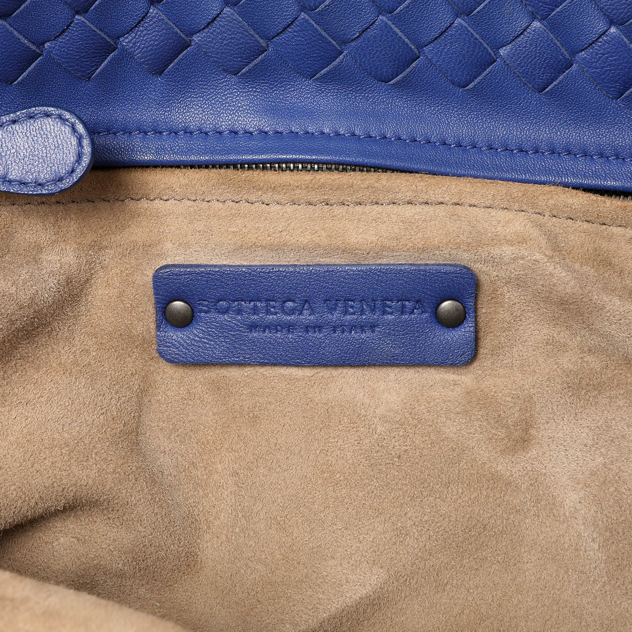 Bottega Veneta Blue Nappa Intrecciato Medium Garda Bag - Image 9