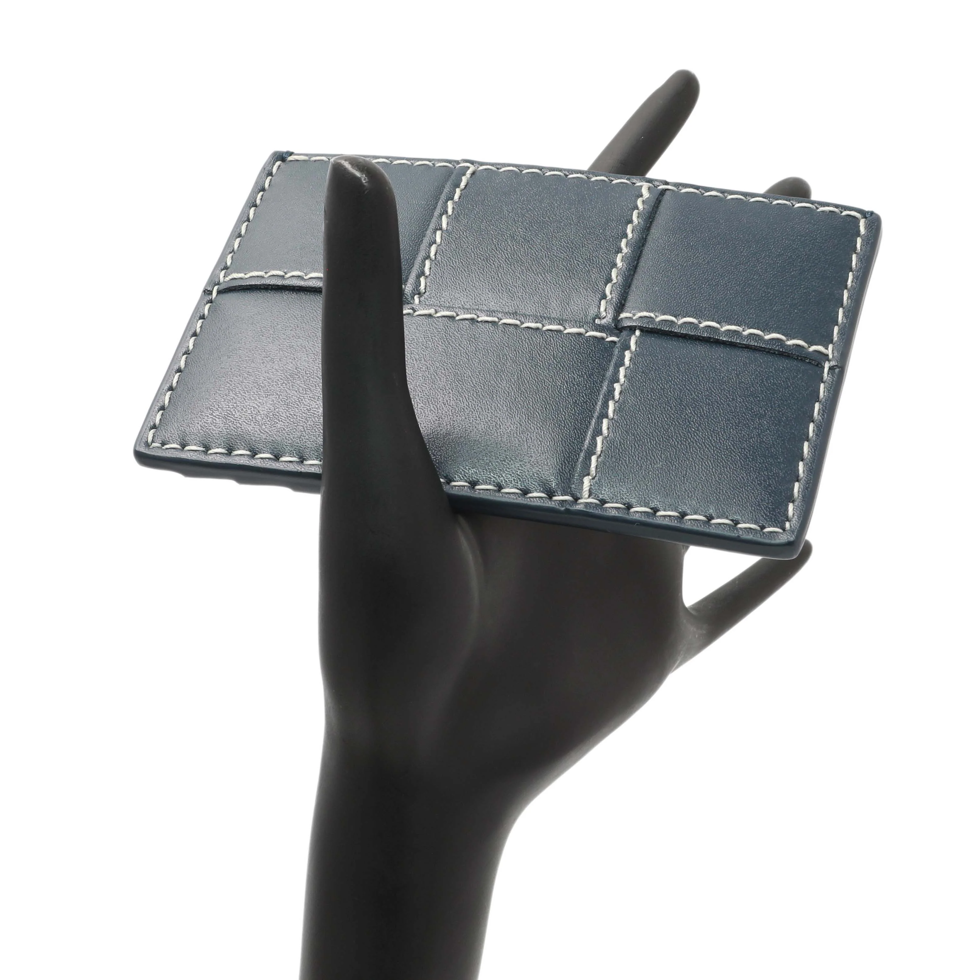 Bottega Veneta Blue Nappa Maxi Intrecciato Card Holder - Image 6