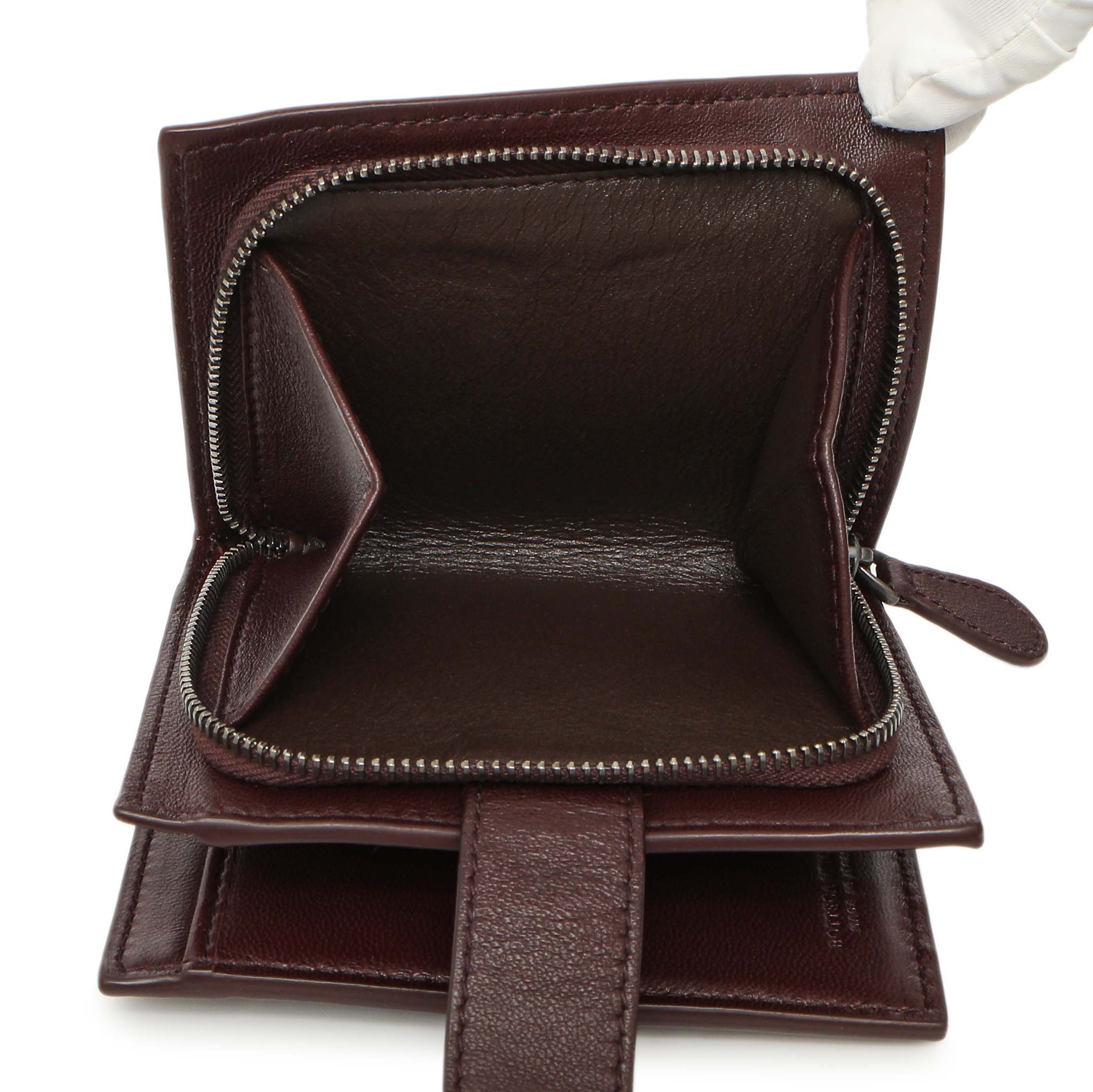 Bottega Veneta Burgundy Nappa Intrecciato Compact Snap Wallet - Image 5