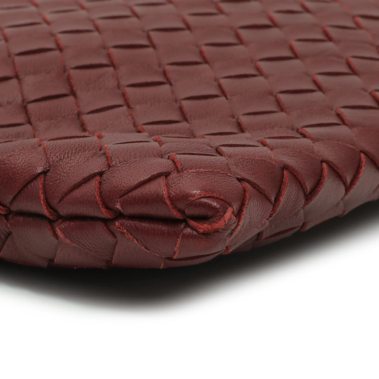 Bottega Veneta Burgundy Nappa Intrecciato Zip Pouch - Image 4