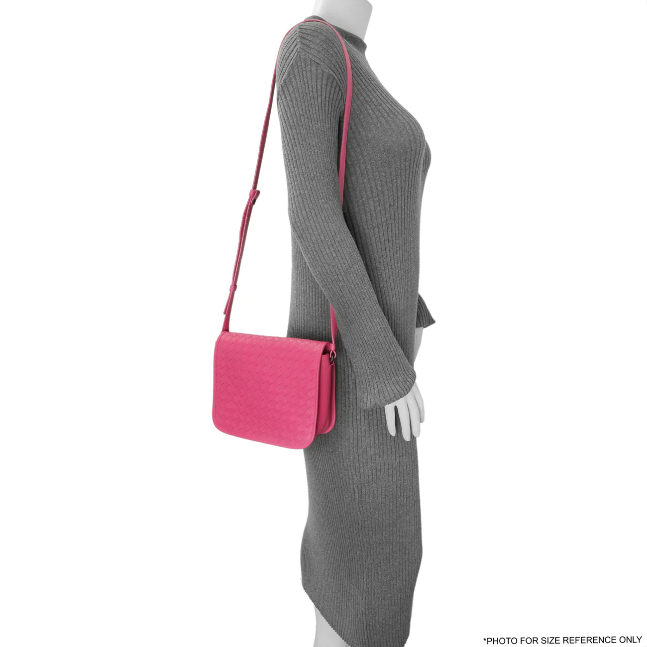 Bottega Veneta Pink Nappa Intrecciato Mini Flap Crossbody - Image 7
