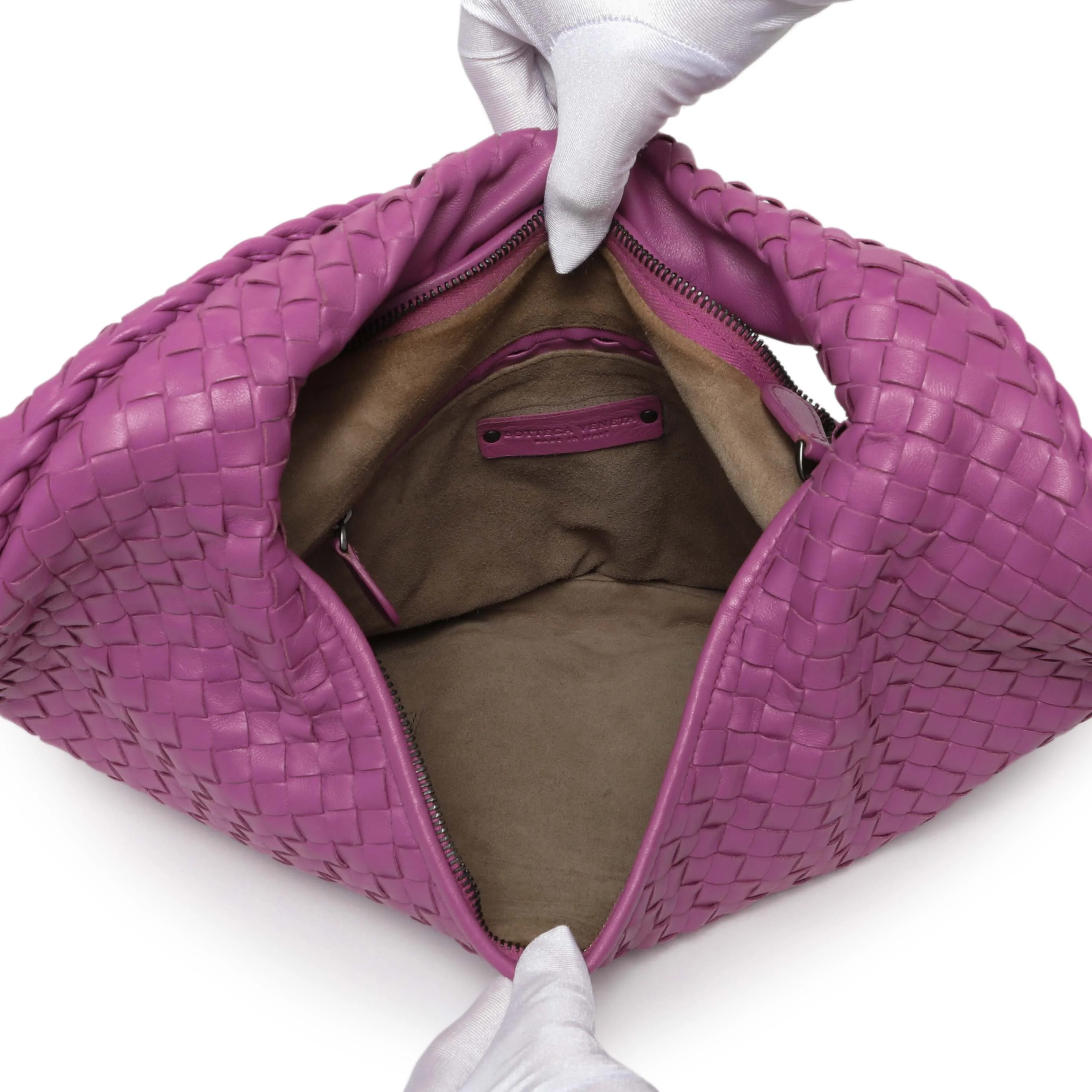Bottega Veneta Purple Nappa Intrecciato Medium Veneta Hobo - Image 6