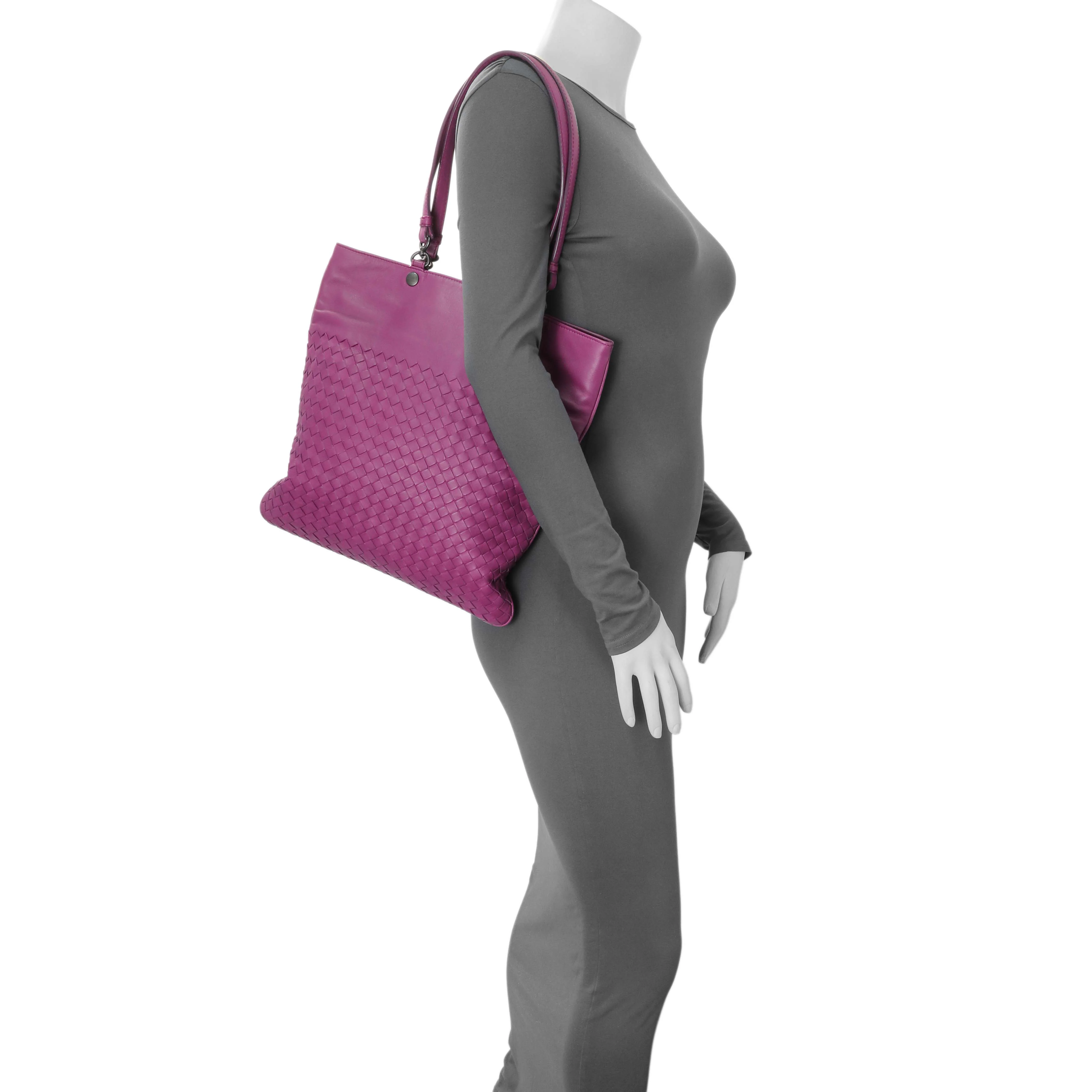 Bottega Veneta Purple Nappa Intrecciato Tote - Image 9