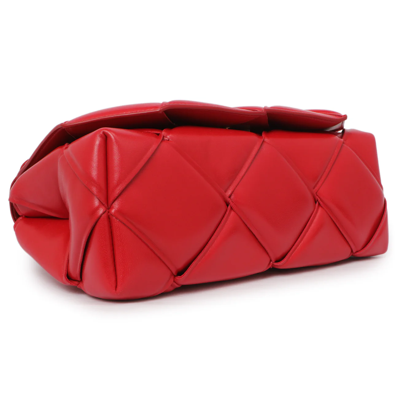 Bottega Veneta Red Nappa Intreccio Padded Top Handle Shoulder Bag - Image 3