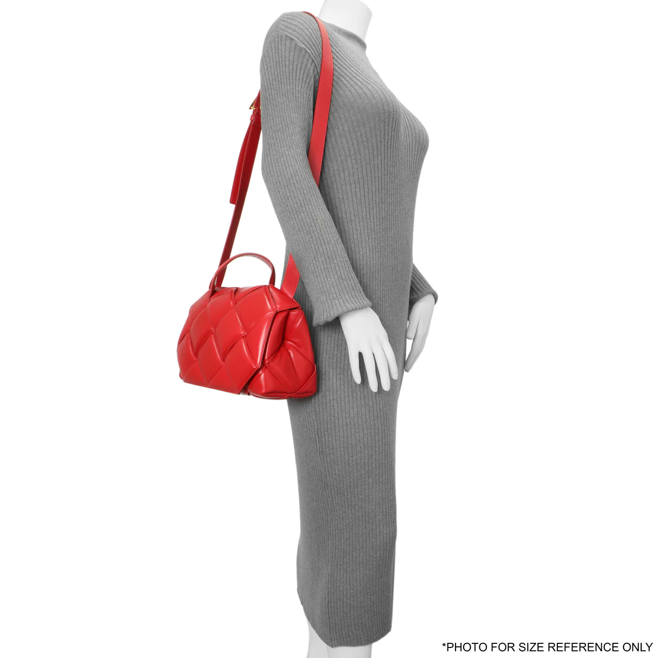 Bottega Veneta Red Nappa Intreccio Padded Top Handle Shoulder Bag - Image 7