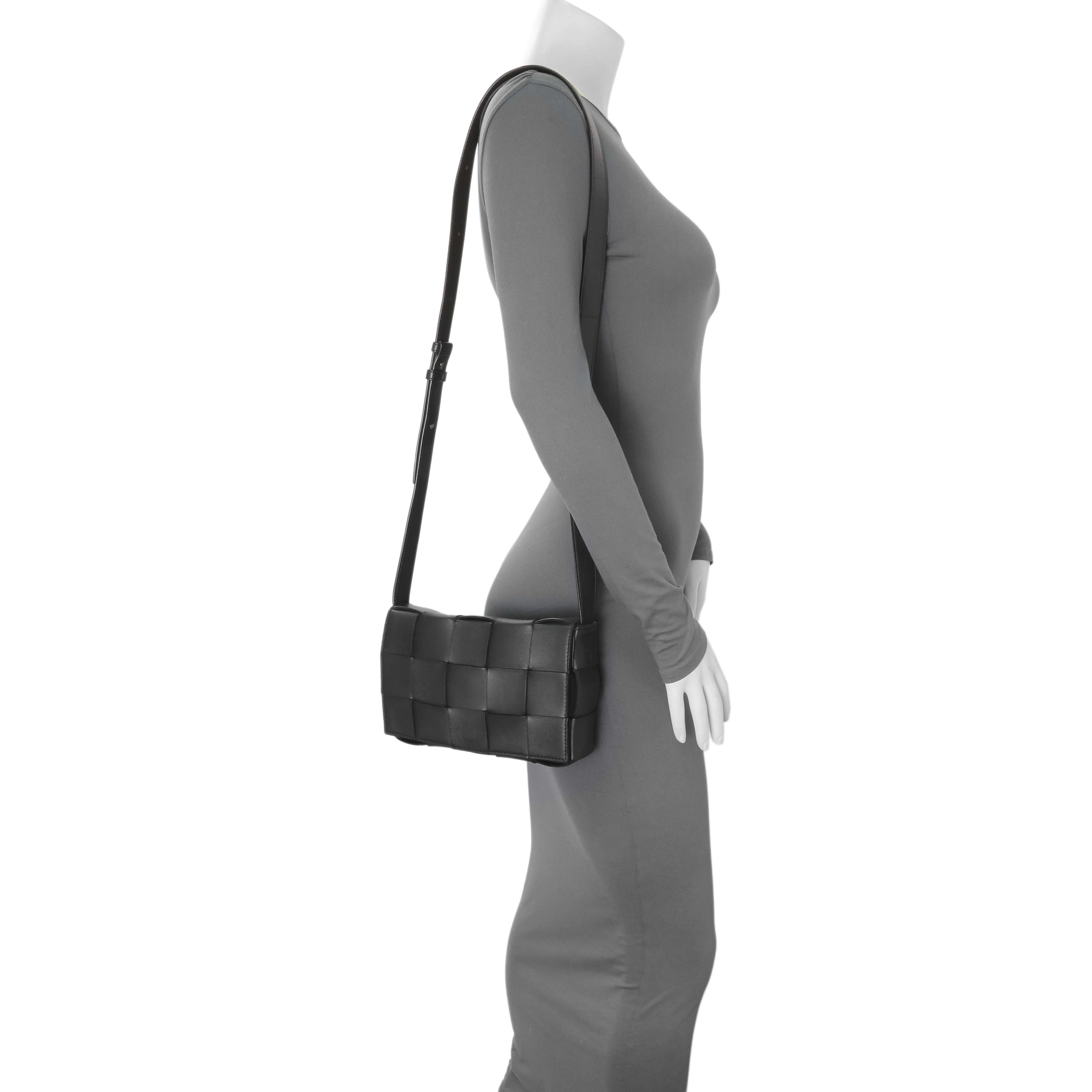Bottega Venetta Black Lambskin Maxi Intrecciato Cassette Crossbody Bag - Image 8